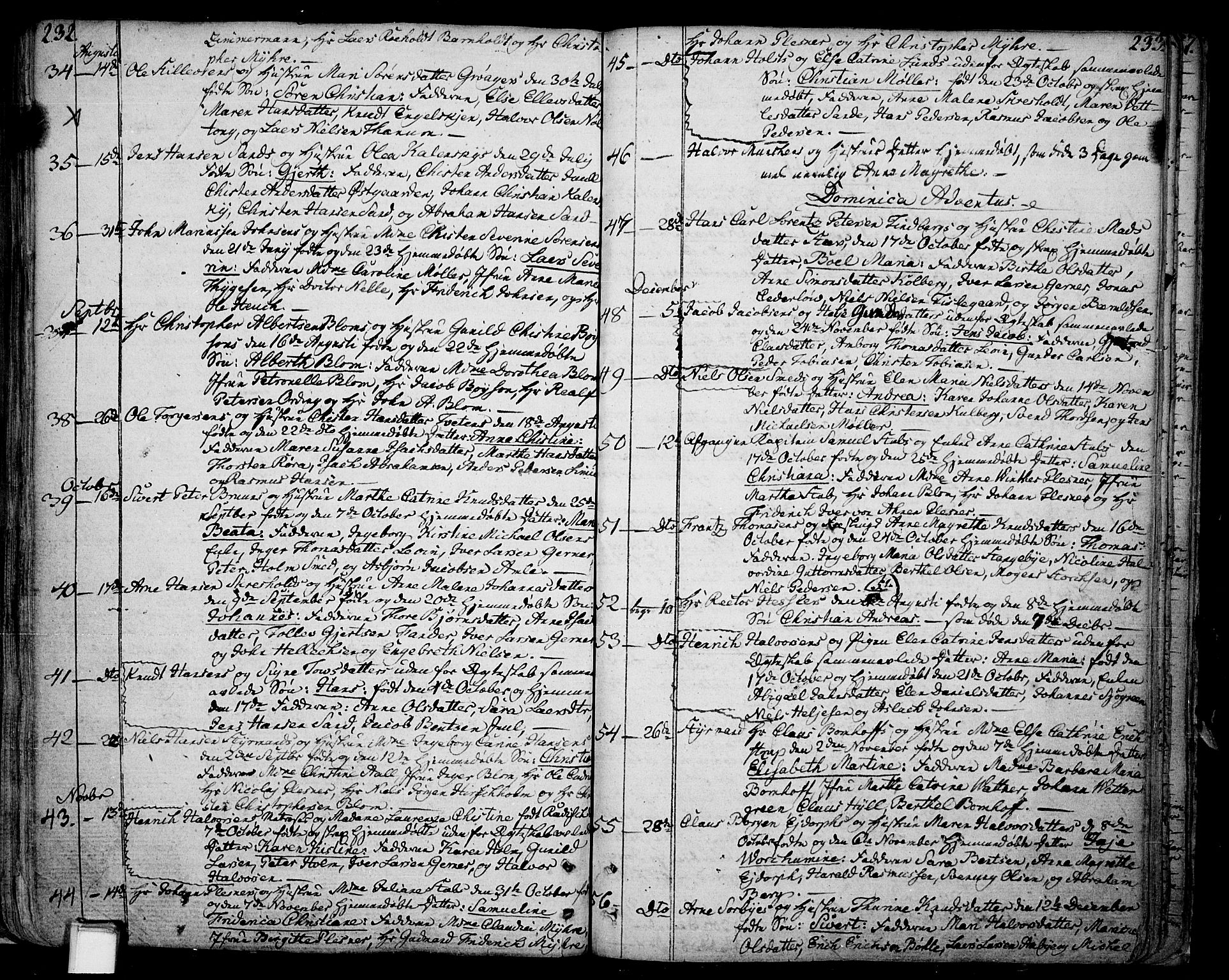 Skien kirkebøker, AV/SAKO-A-302/F/Fa/L0004: Parish register (official) no. 4, 1792-1814, p. 232-233