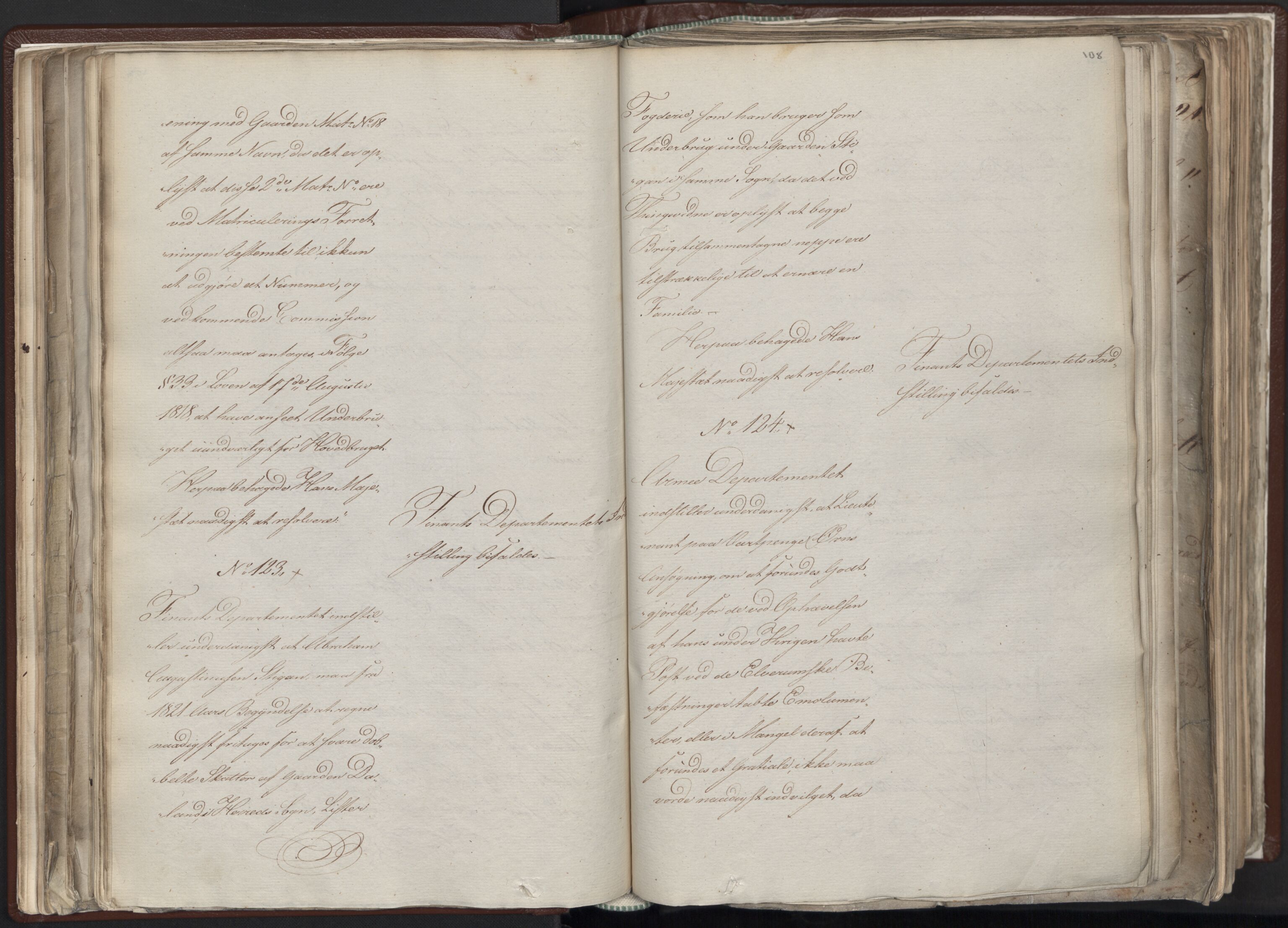 Statsrådssekretariatet, AV/RA-S-1001/A/Ab/L0012: Kgl. res. nr. 5679-6008 II, 1821, p. 107b-108a