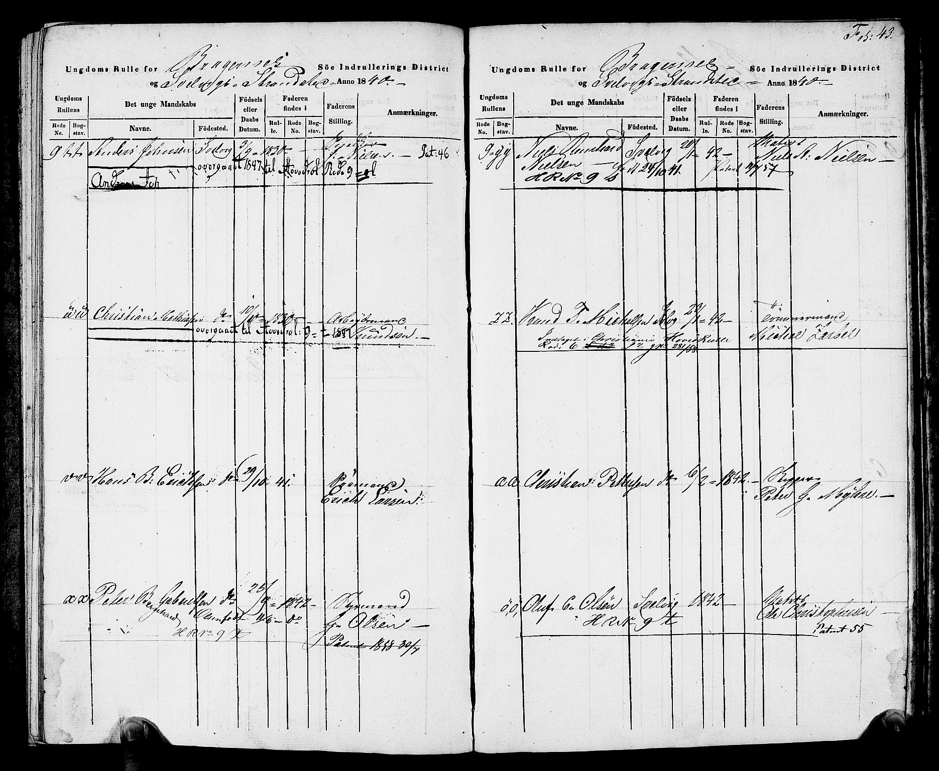 Drammen innrulleringsdistrikt, AV/SAKO-A-781/F/Fa/L0006: Ungdomsrulle for Strømmen, Svelvik, Holmsbu og Filtvet ladesteder, 1840-1841, p. 35