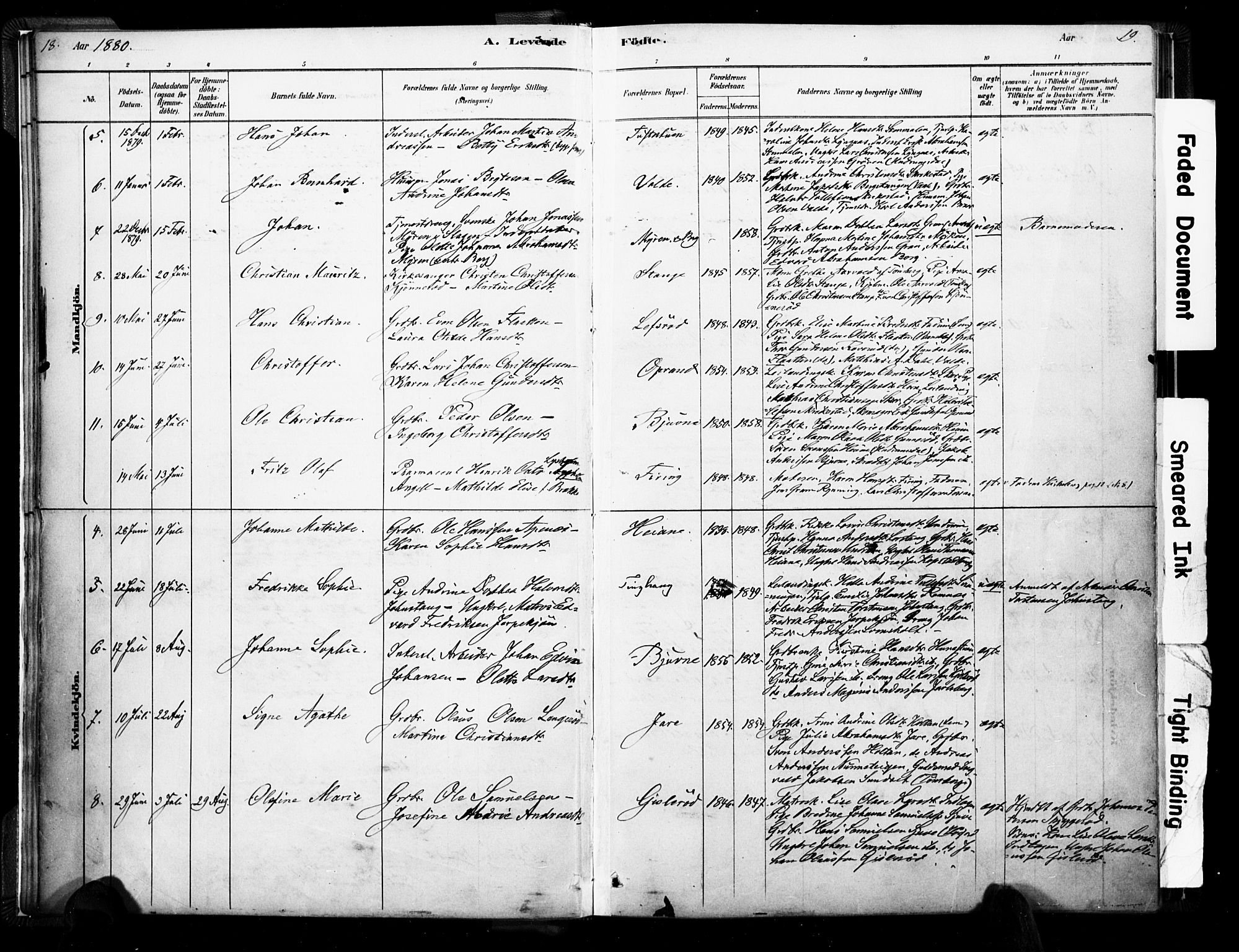 Ramnes kirkebøker, SAKO/A-314/F/Fa/L0007: Parish register (official) no. I 7, 1878-1895, p. 18-19