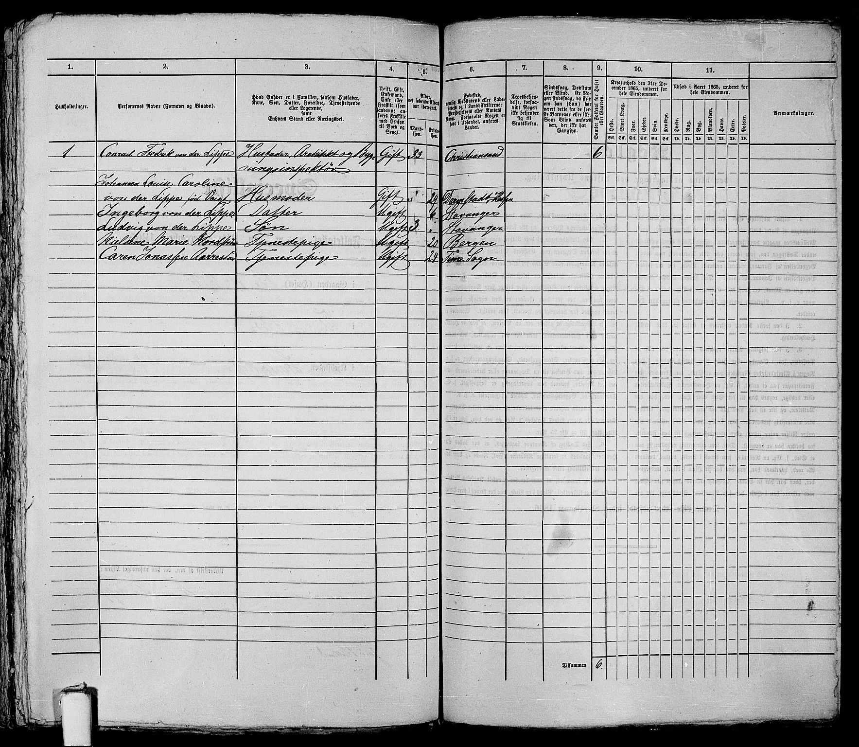 RA, 1865 census for Stavanger, 1865, p. 349