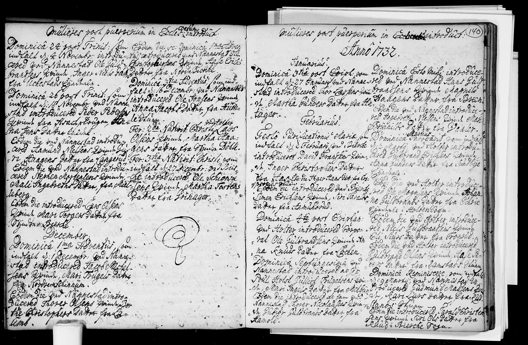 Nannestad prestekontor Kirkebøker, SAO/A-10414a/F/Fa/L0005: Parish register (official) no. I 5, 1729-1738, p. 140