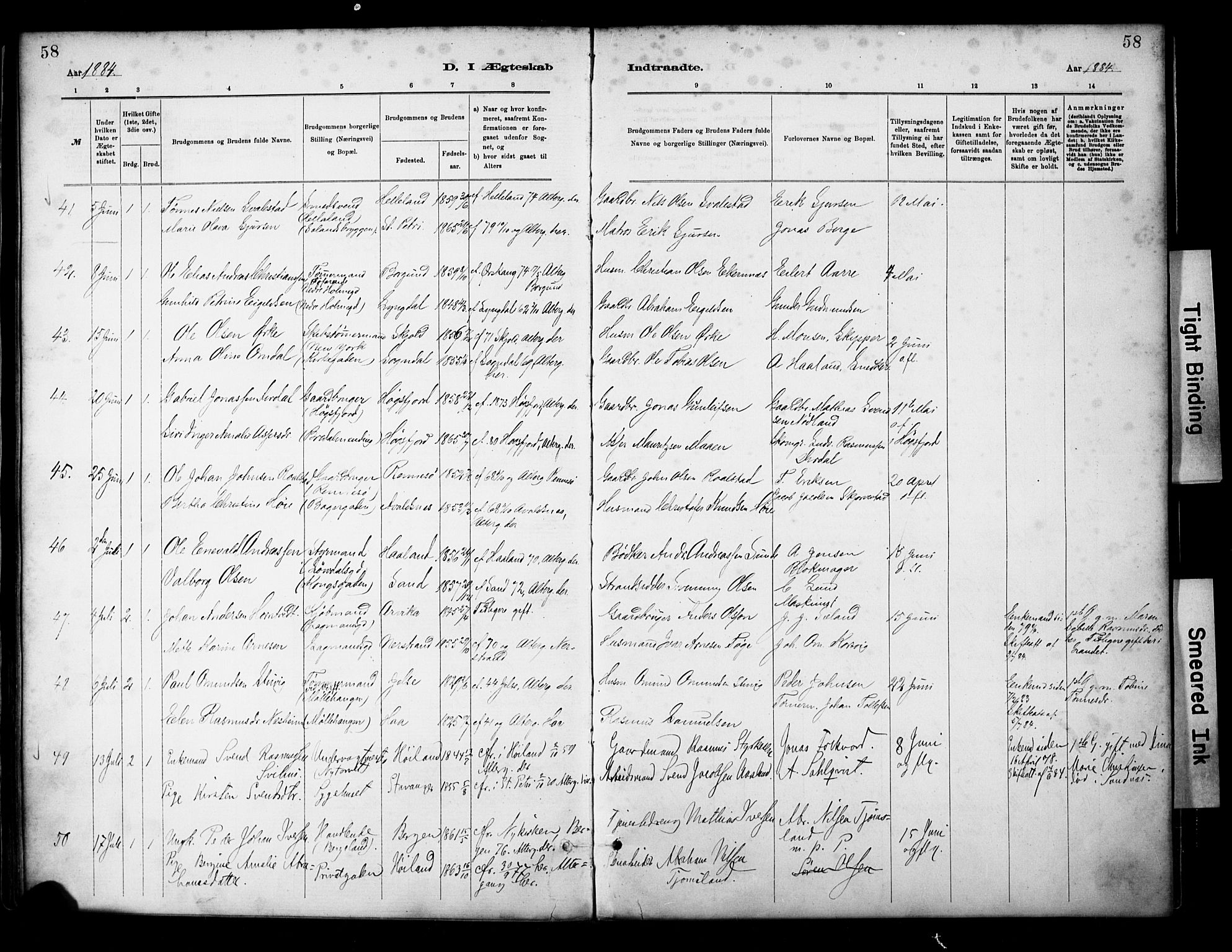 St. Petri sokneprestkontor, SAST/A-101813/001/30/30BA/L0018: Parish register (official) no. A 19, 1879-1900, p. 58