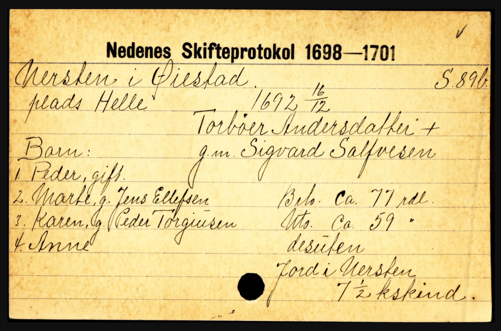 Nedenes sorenskriveri før 1824, AV/SAK-1221-0007/H, p. 21603