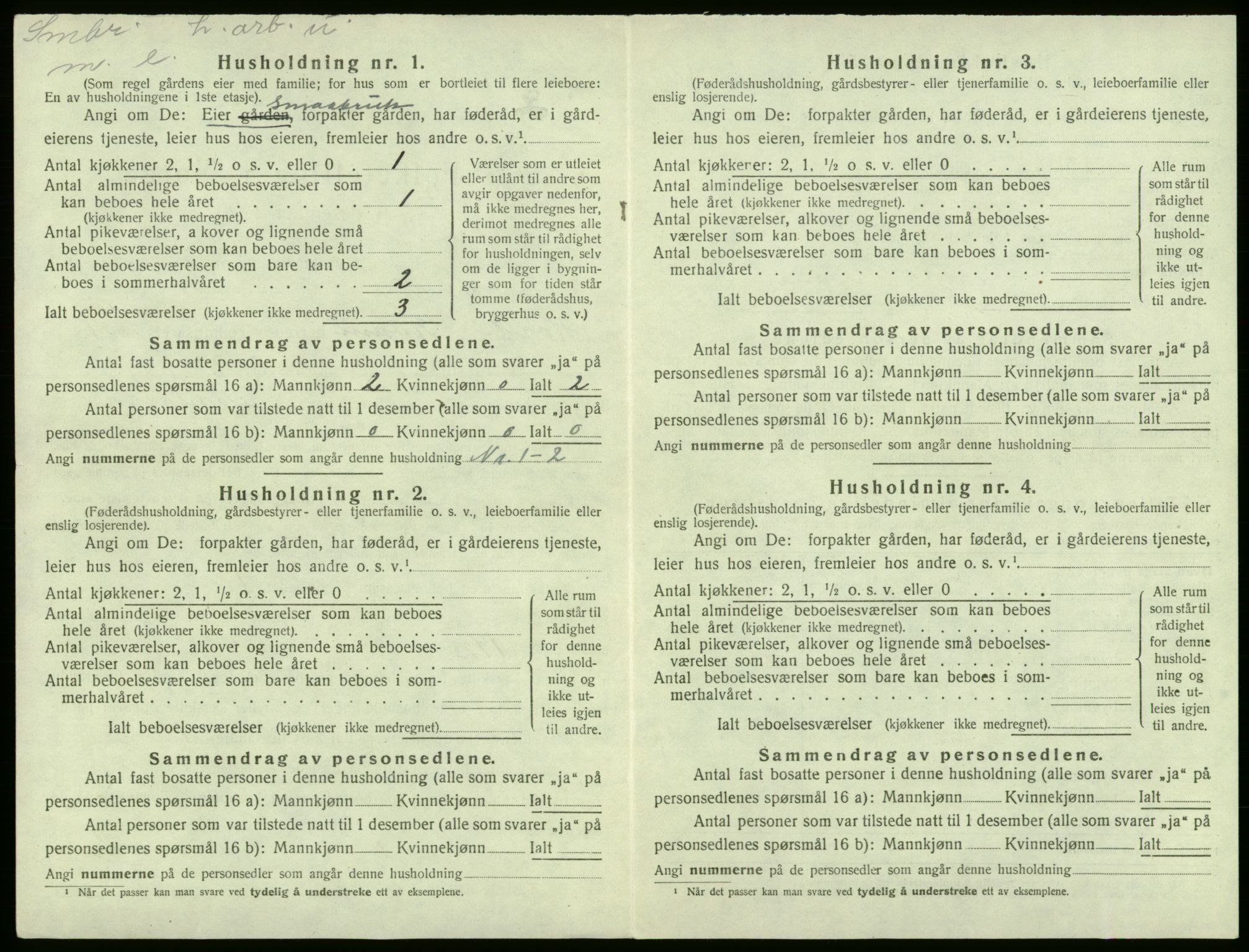 SAB, 1920 census for Kvam, 1920, p. 67