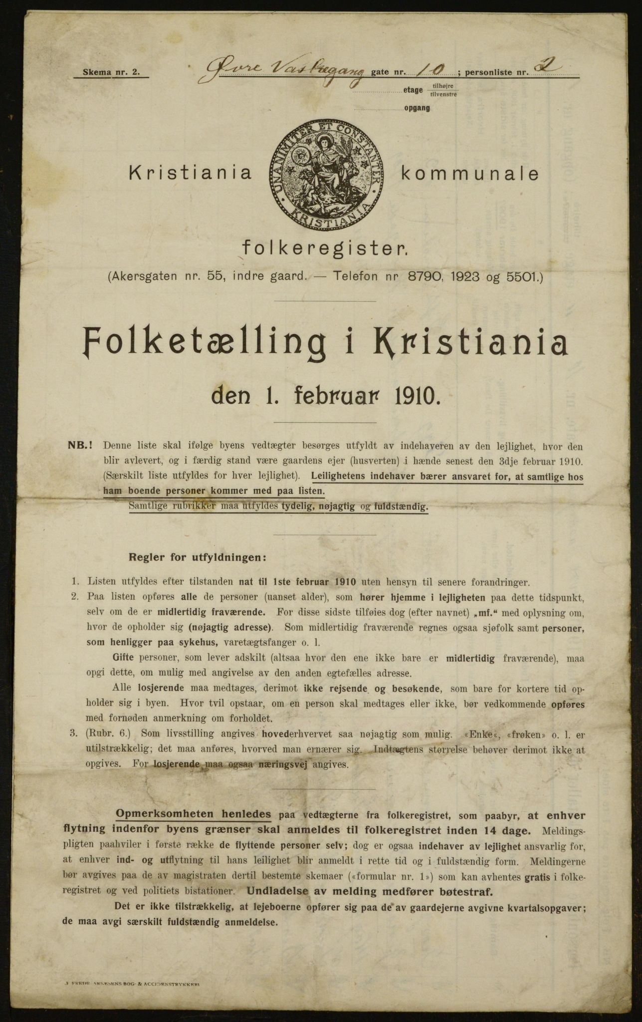 OBA, Municipal Census 1910 for Kristiania, 1910, p. 123326