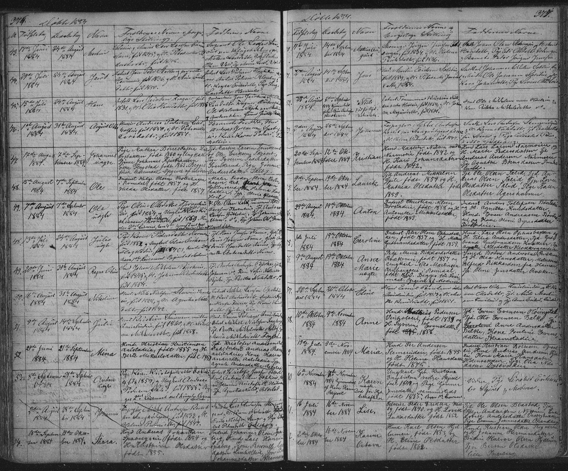 Vang prestekontor, Hedmark, SAH/PREST-008/H/Ha/Hab/L0010A: Parish register (copy) no. 10a, 1854-1896, p. 376-377