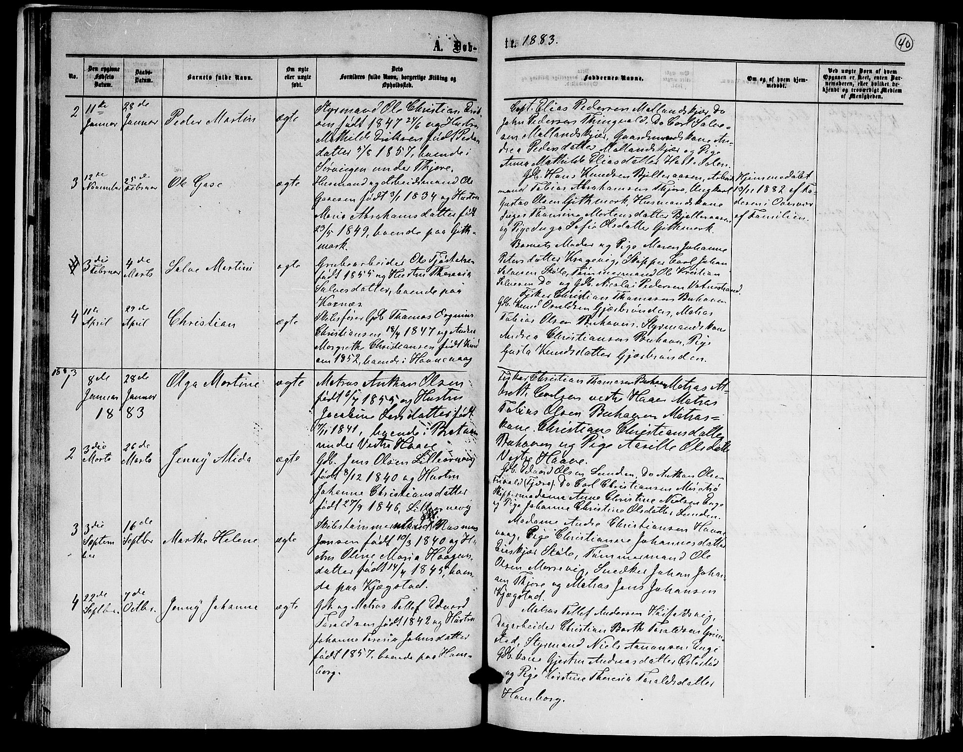 Hommedal sokneprestkontor, AV/SAK-1111-0023/F/Fb/Fba/L0003: Parish register (copy) no. B 3, 1863-1884, p. 40