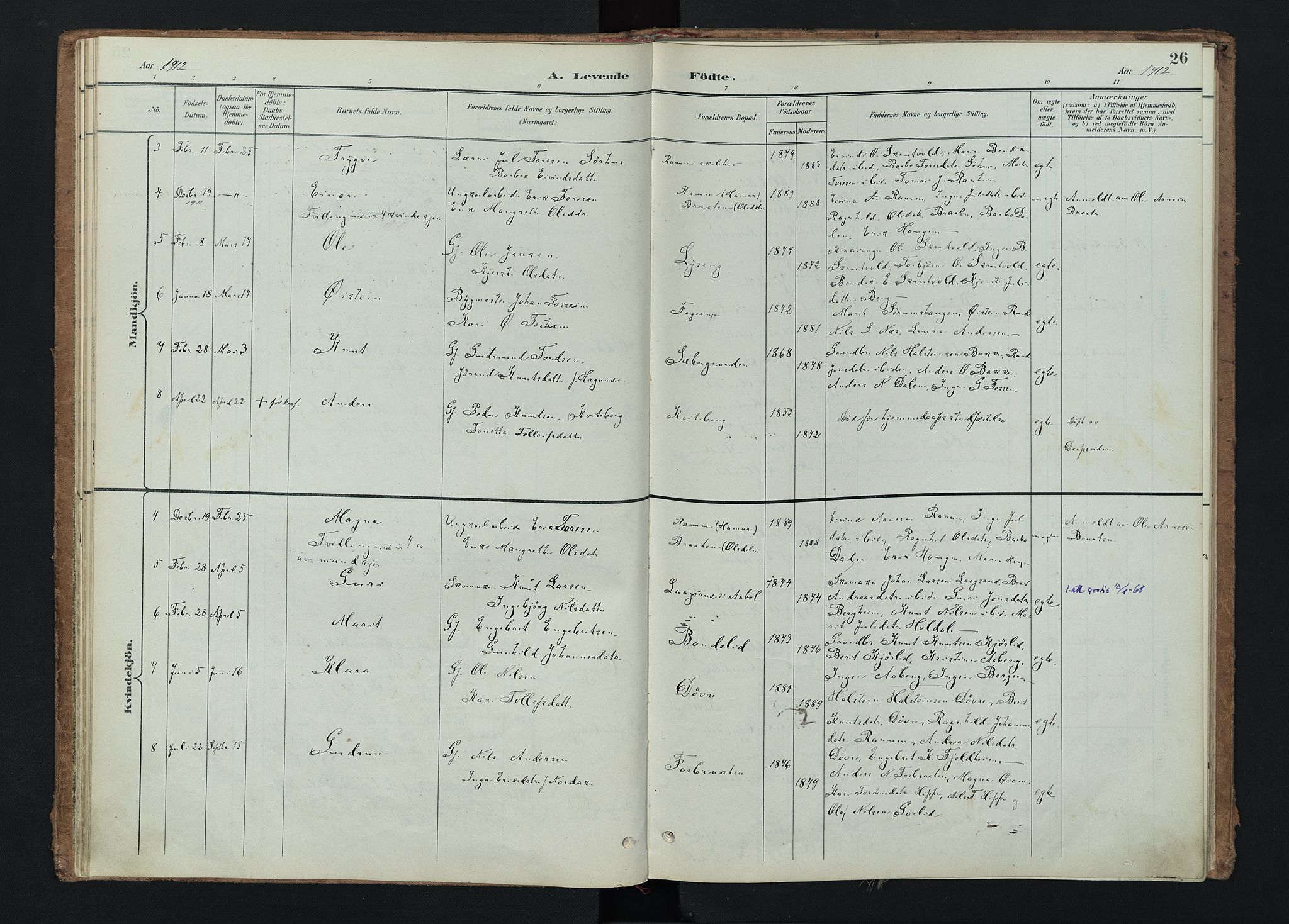 Nord-Aurdal prestekontor, AV/SAH-PREST-132/H/Ha/Haa/L0015: Parish register (official) no. 15, 1896-1914, p. 26