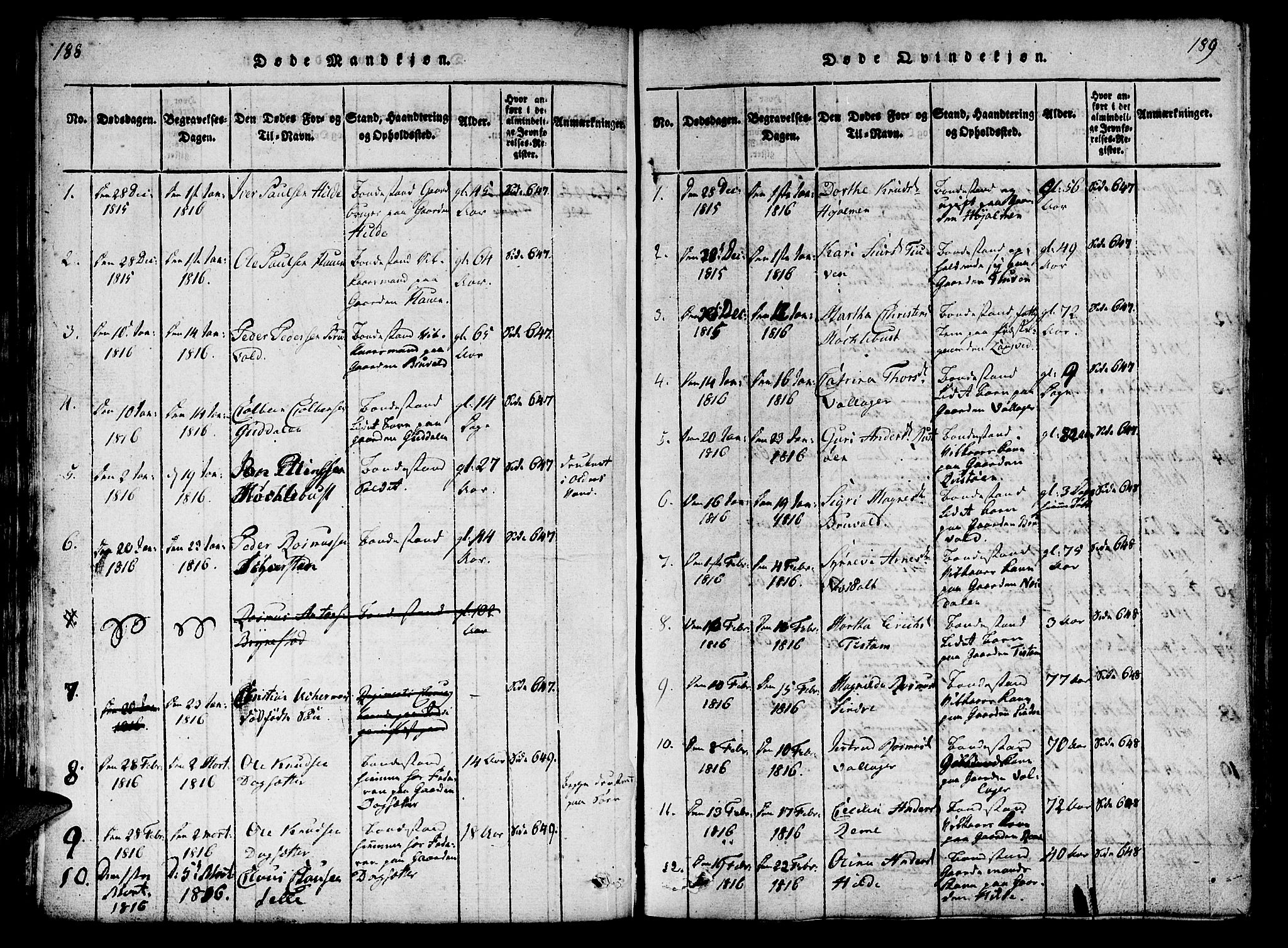 Innvik sokneprestembete, SAB/A-80501: Parish register (official) no. A 2, 1816-1821, p. 188-189