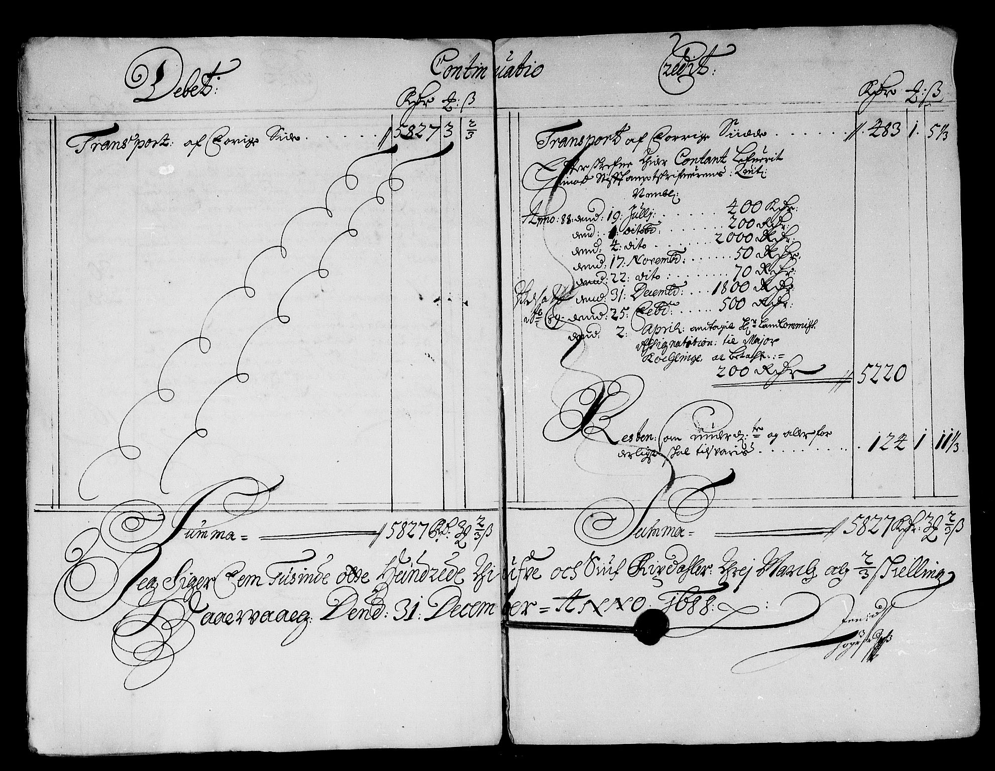 Rentekammeret inntil 1814, Reviderte regnskaper, Stiftamtstueregnskaper, Bergen stiftamt, AV/RA-EA-6043/R/Rc/L0086: Bergen stiftamt, 1688