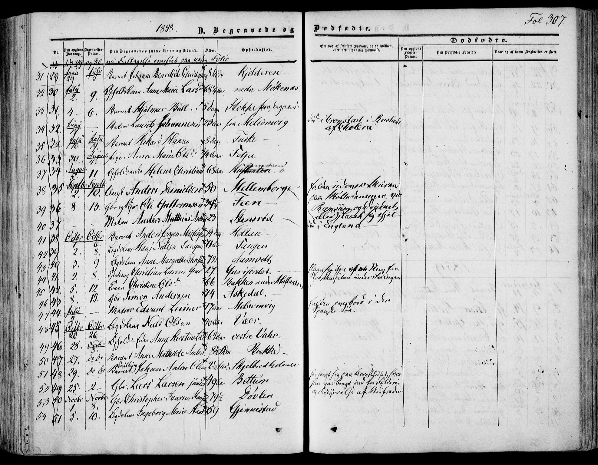 Stokke kirkebøker, SAKO/A-320/F/Fa/L0008: Parish register (official) no. I 8, 1858-1871, p. 307