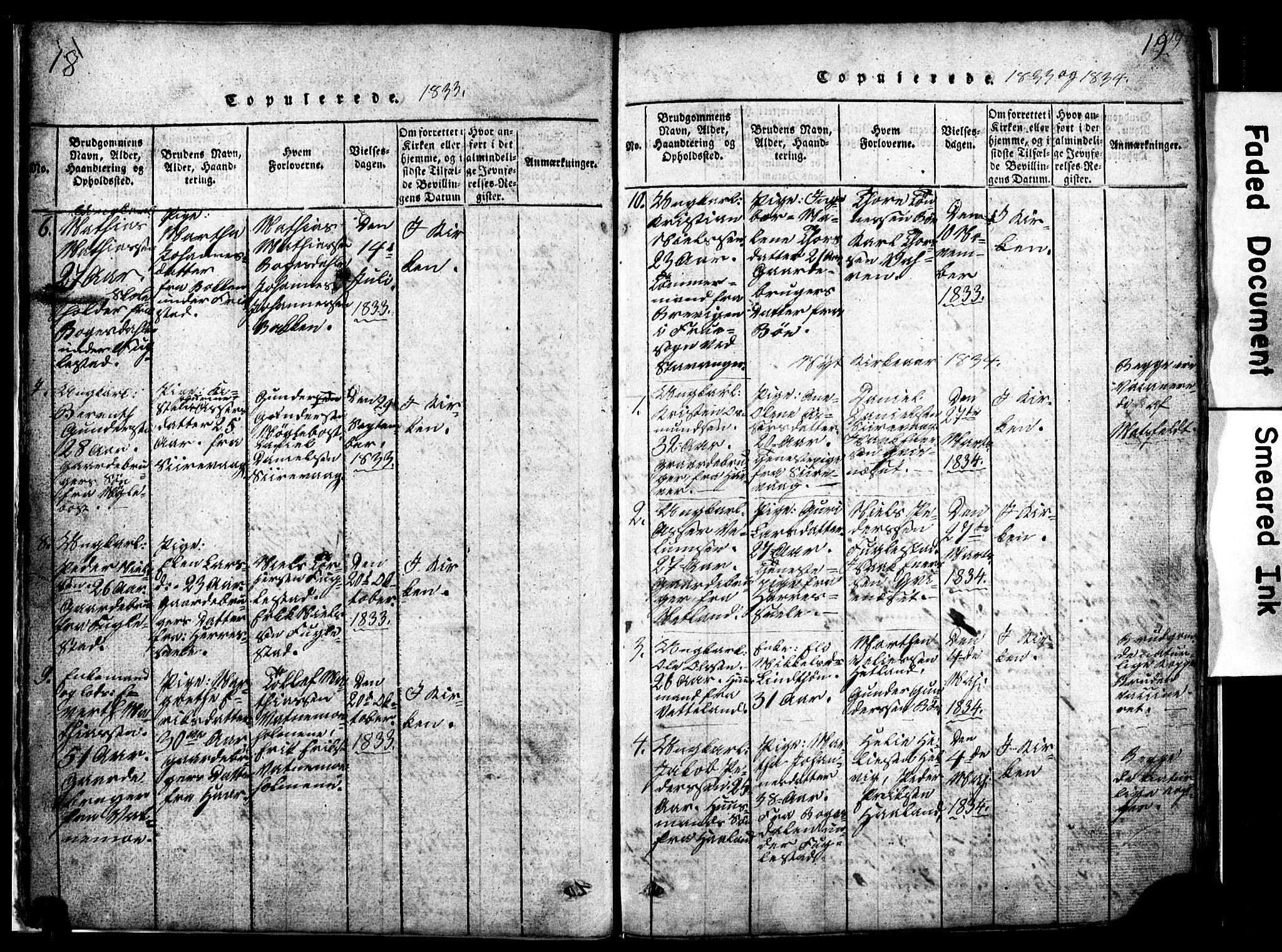 Eigersund sokneprestkontor, SAST/A-101807/S09/L0002: Parish register (copy) no. B 2, 1816-1847, p. 18-19