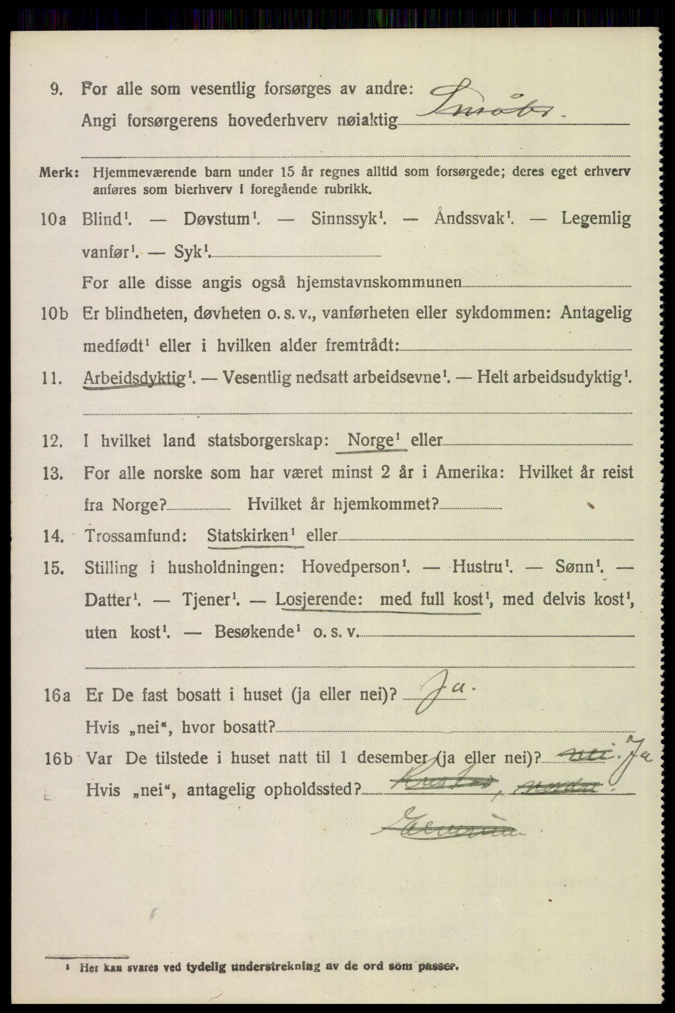 SAH, 1920 census for Elverum, 1920, p. 16885