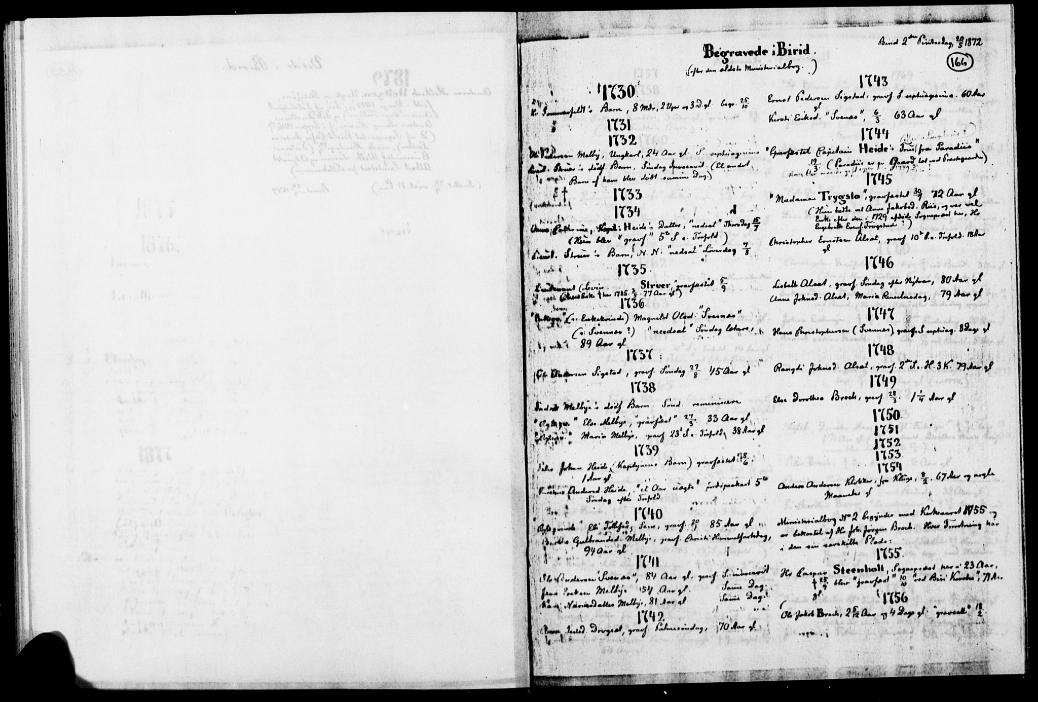 Lassens samlinger, RA/PA-0051/F/Fc: Parish register (official) no. L0081, 1730-1879, p. 166