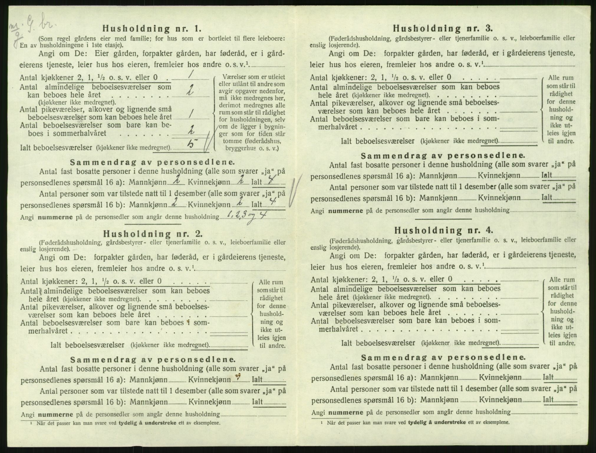 SAT, 1920 census for Øksendal, 1920, p. 176