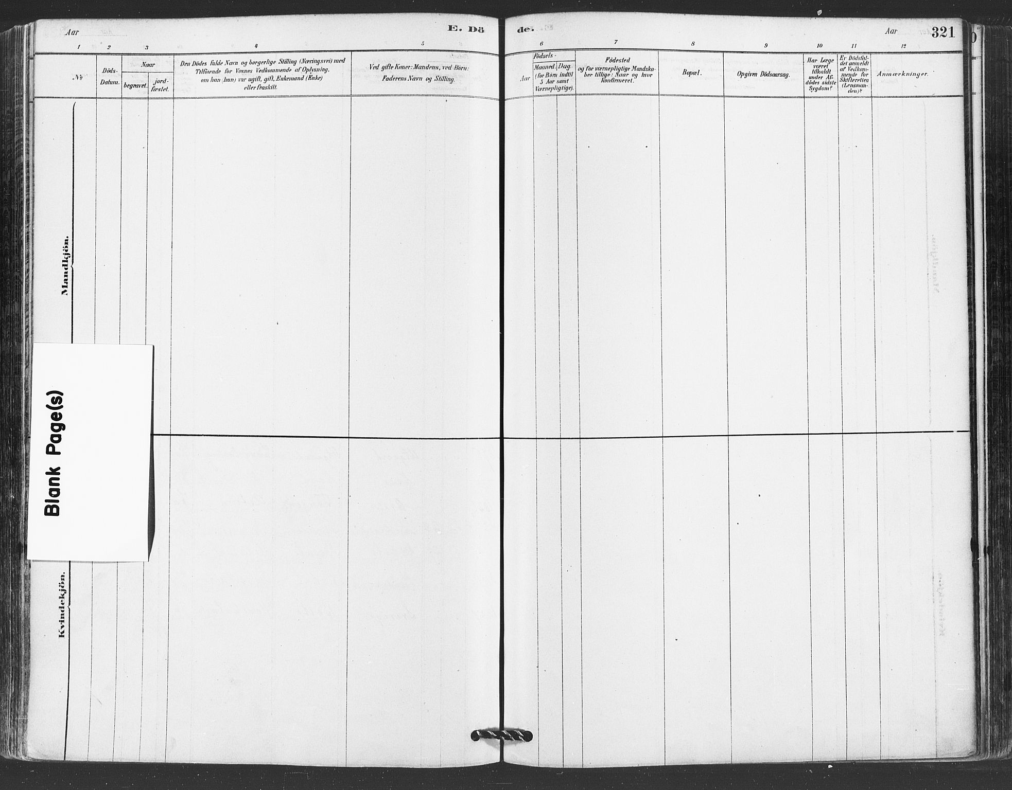 Hvaler prestekontor Kirkebøker, SAO/A-2001/F/Fa/L0008: Parish register (official) no. I 8, 1878-1895, p. 321