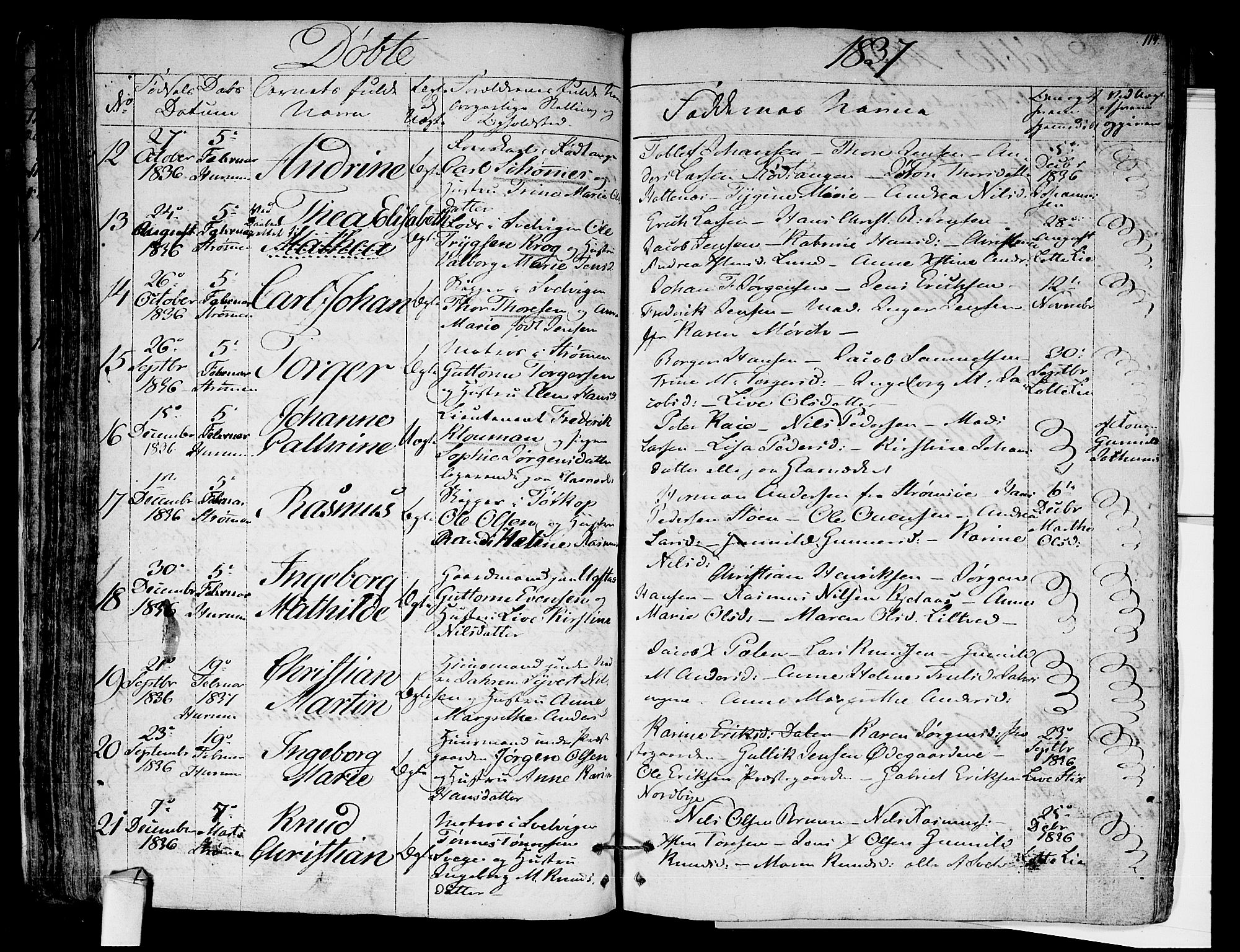 Hurum kirkebøker, AV/SAKO-A-229/F/Fa/L0010: Parish register (official) no. 10, 1827-1846, p. 114