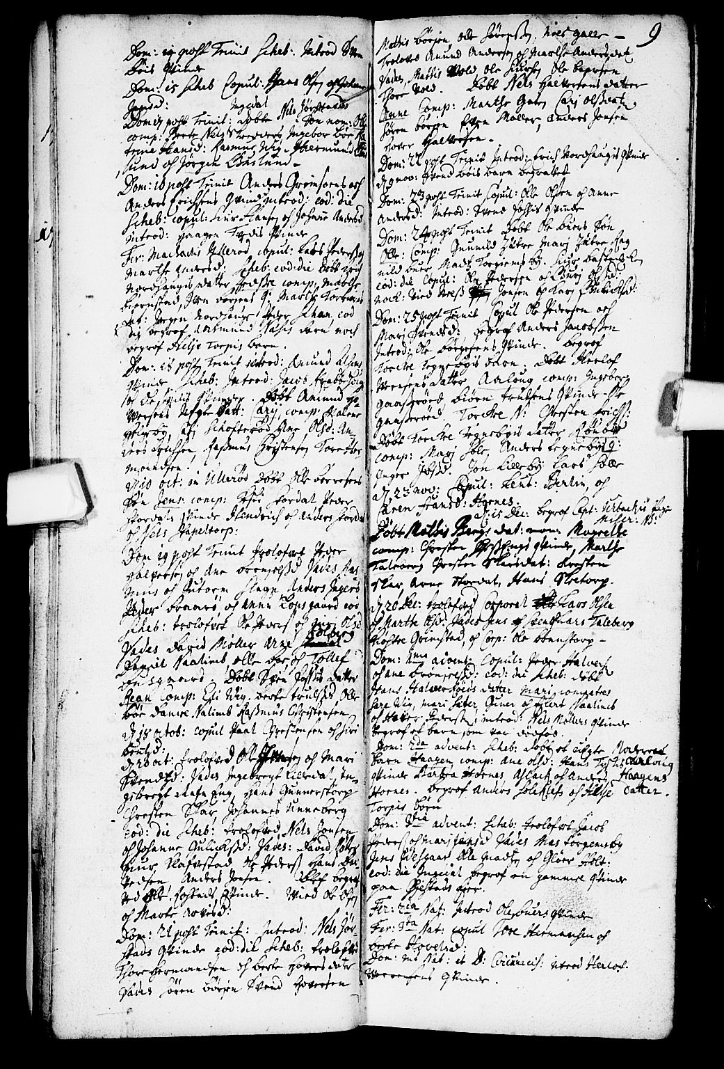 Skjeberg prestekontor Kirkebøker, SAO/A-10923/F/Fa/L0001: Parish register (official) no. I 1, 1702-1725, p. 9