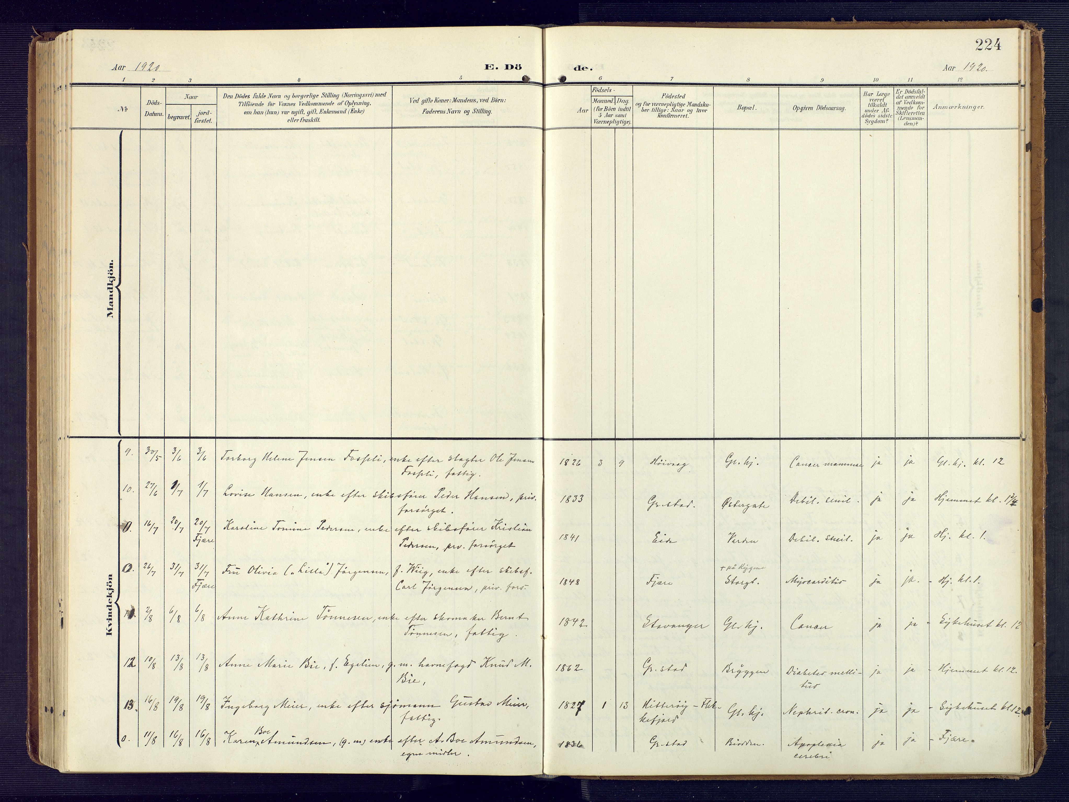 Grimstad sokneprestkontor, AV/SAK-1111-0017/F/Fa/L0005: Parish register (official) no. A 4, 1911-1924, p. 224