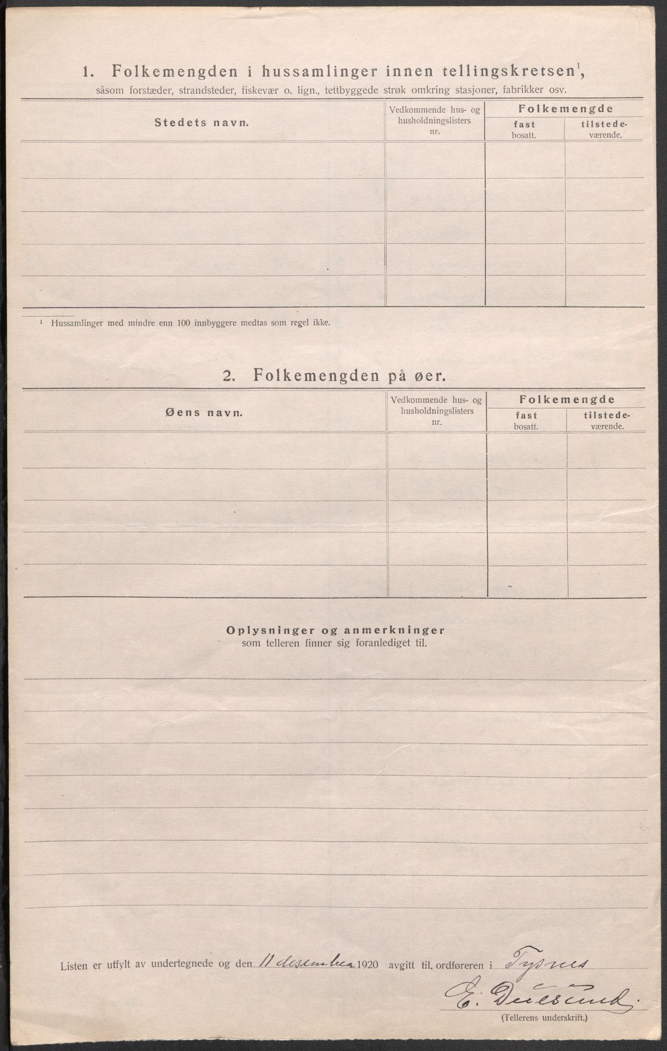 SAB, 1920 census for Tysnes, 1920, p. 31