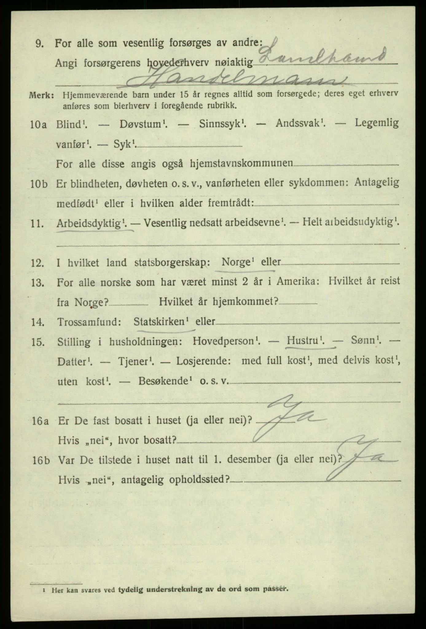 SAB, 1920 census for Samnanger, 1920, p. 5610