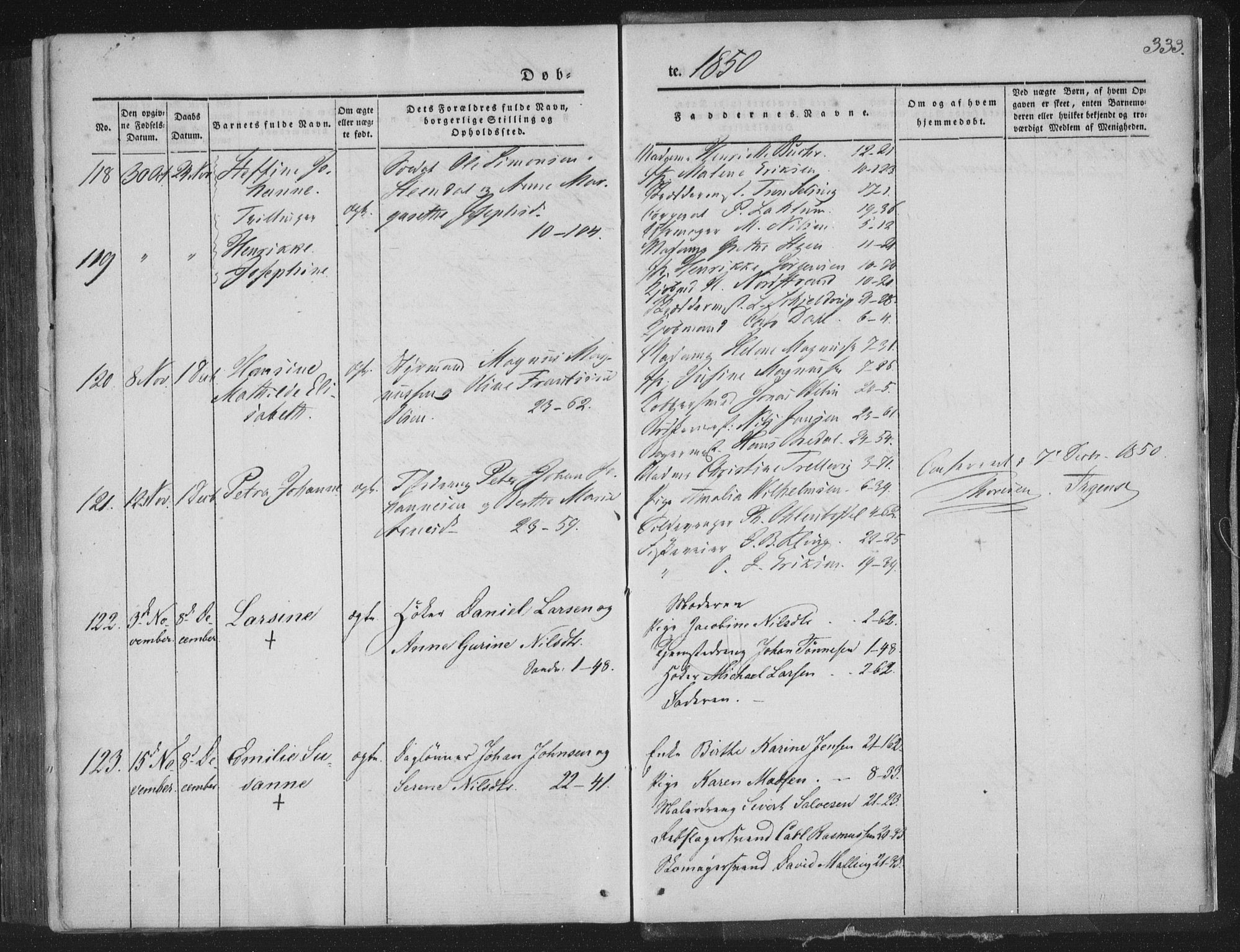 Korskirken sokneprestembete, AV/SAB-A-76101/H/Haa/L0016: Parish register (official) no. B 2, 1841-1851, p. 333