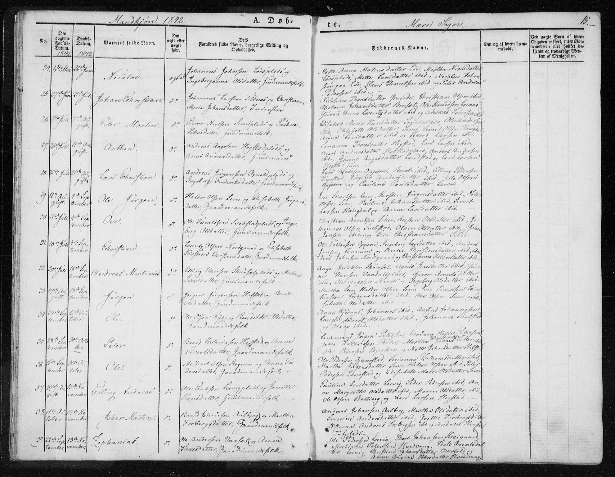 Ministerialprotokoller, klokkerbøker og fødselsregistre - Nord-Trøndelag, SAT/A-1458/735/L0339: Parish register (official) no. 735A06 /1, 1836-1848, p. 15