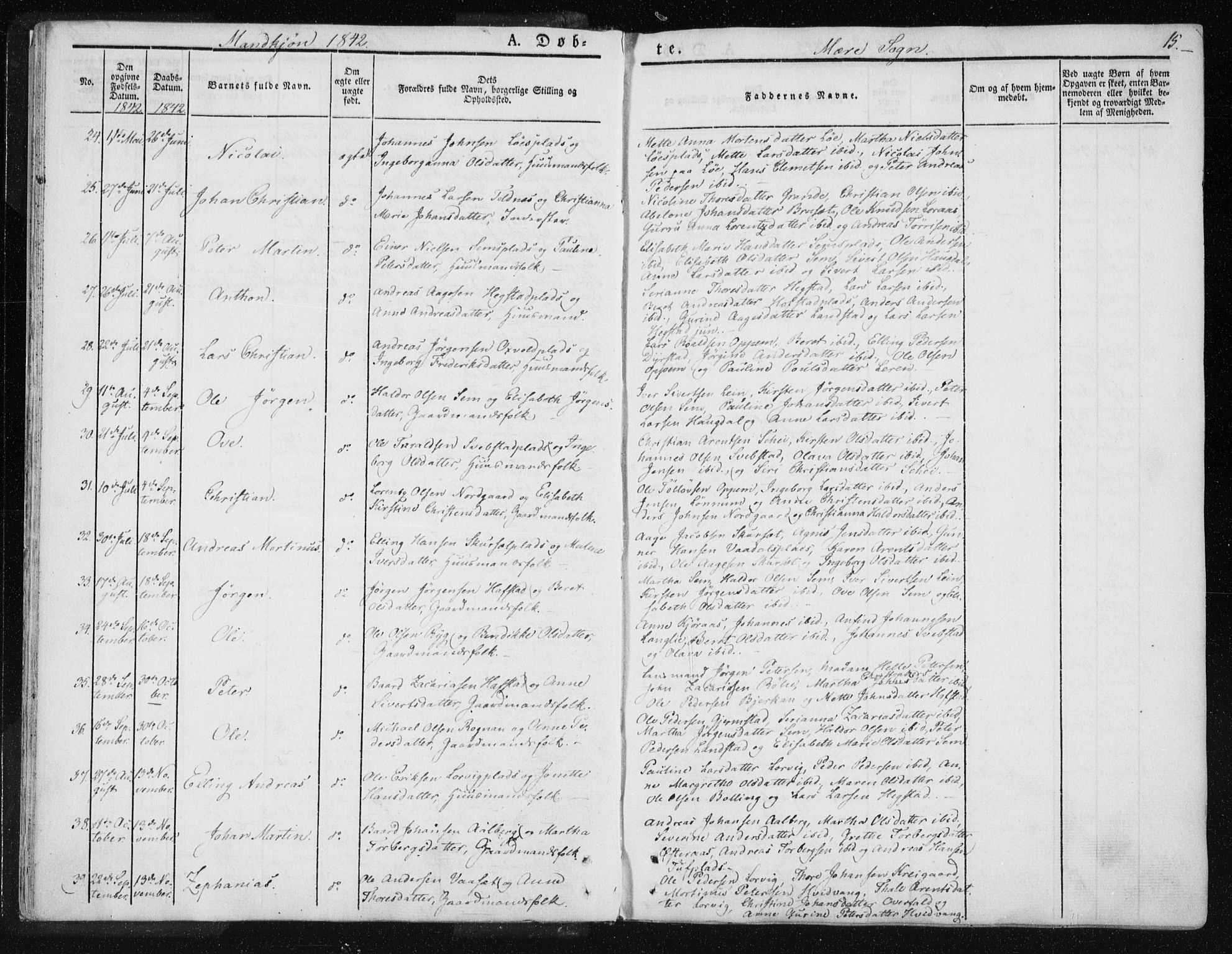 Ministerialprotokoller, klokkerbøker og fødselsregistre - Nord-Trøndelag, AV/SAT-A-1458/735/L0339: Parish register (official) no. 735A06 /1, 1836-1848, p. 15