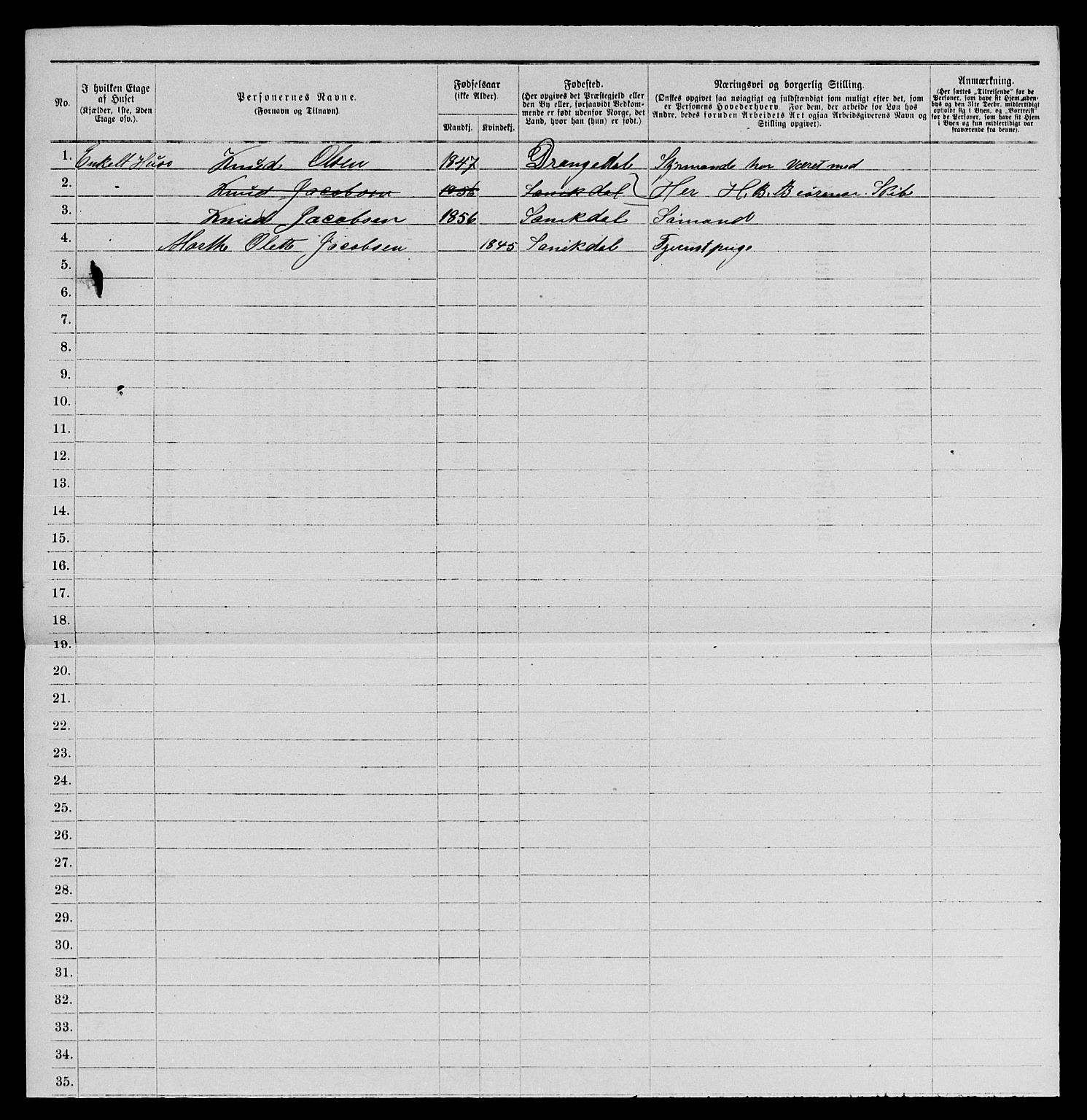 SAKO, 1885 census for 0801 Kragerø, 1885, p. 963