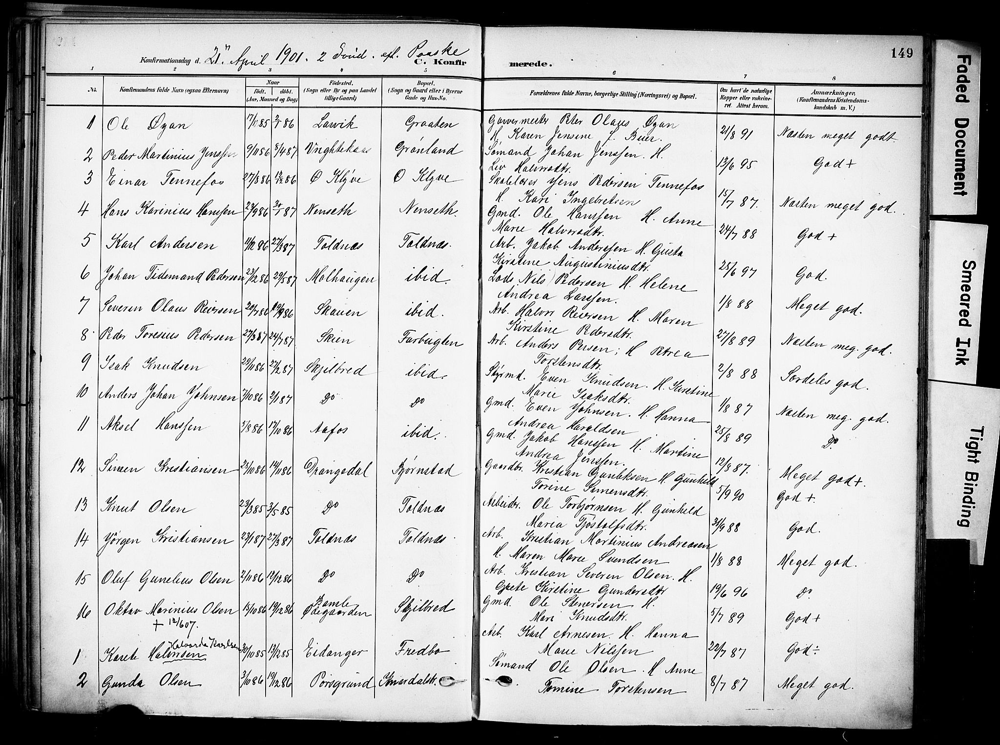 Solum kirkebøker, SAKO/A-306/F/Fa/L0011: Parish register (official) no. I 11, 1898-1909, p. 149