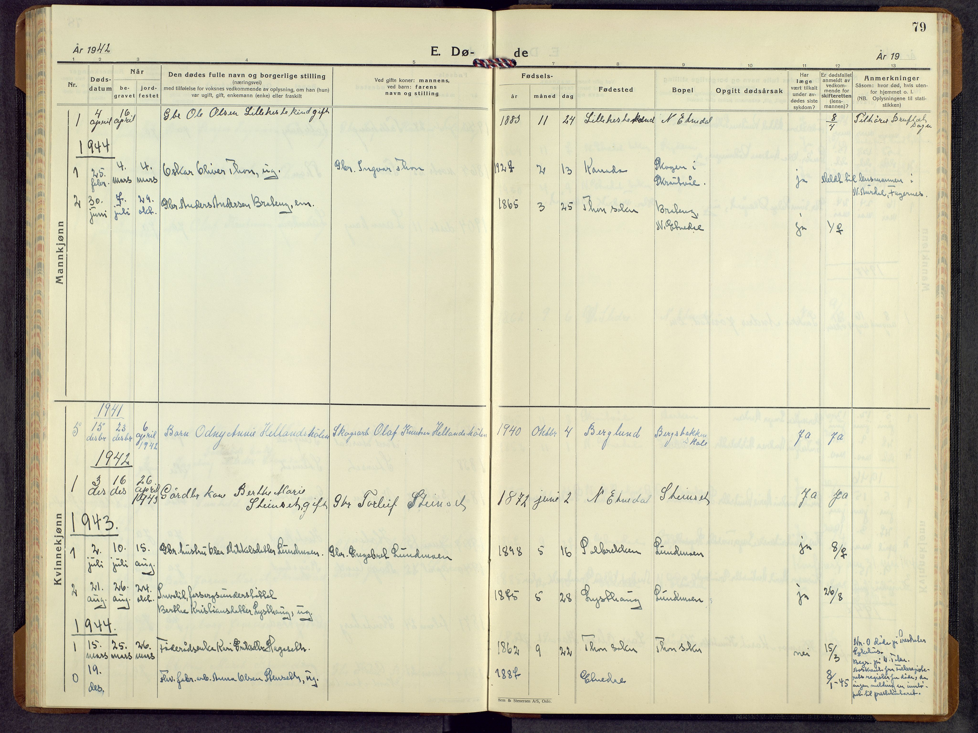 Etnedal prestekontor, AV/SAH-PREST-130/H/Ha/Hab/Habb/L0003: Parish register (copy) no. II 3, 1935-1962, p. 79