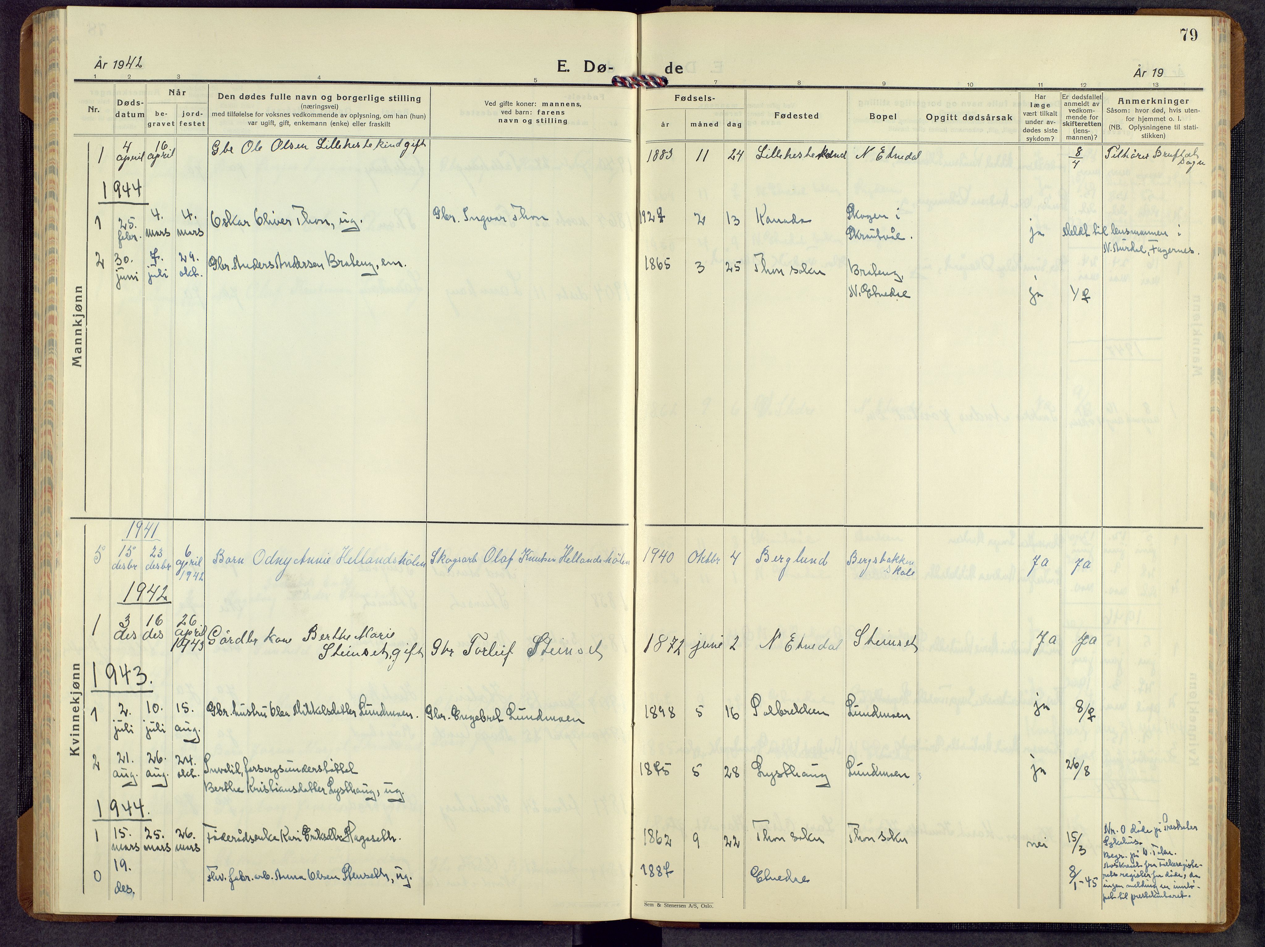 Etnedal prestekontor, SAH/PREST-130/H/Ha/Hab/Habb/L0003: Parish register (copy) no. II 3, 1935-1962, p. 79