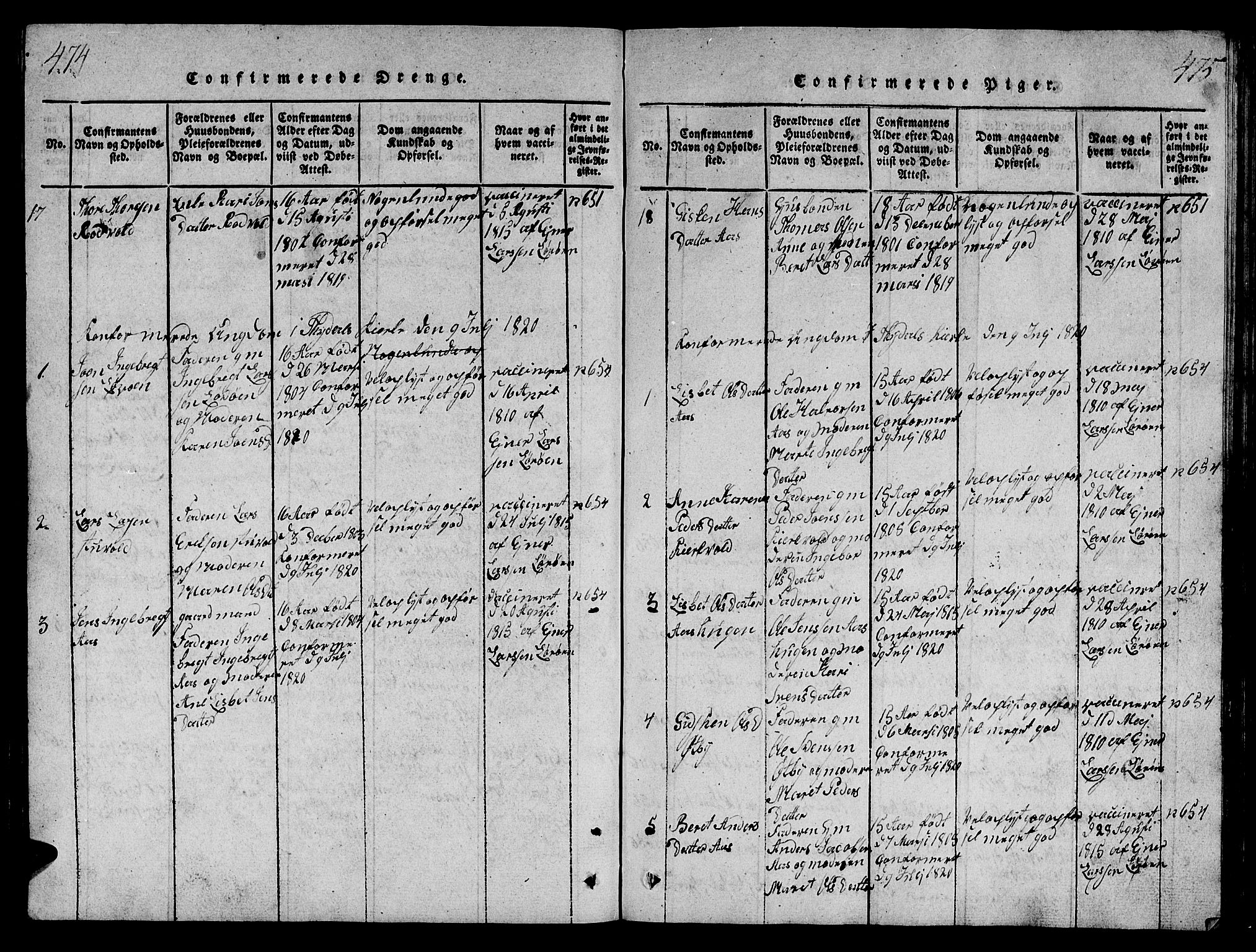 Ministerialprotokoller, klokkerbøker og fødselsregistre - Sør-Trøndelag, SAT/A-1456/698/L1164: Parish register (copy) no. 698C01, 1816-1861, p. 474-475