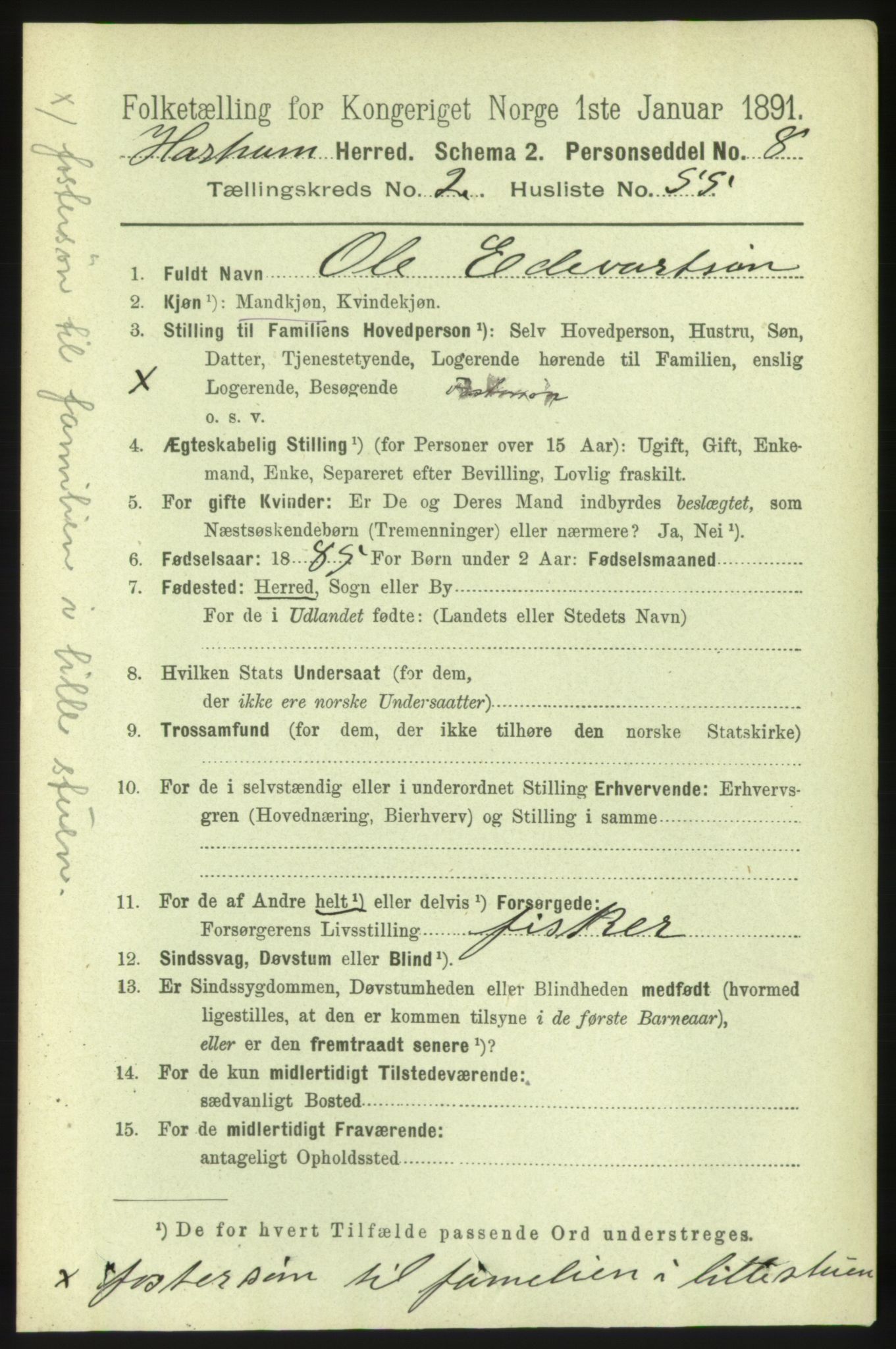 RA, 1891 census for 1534 Haram, 1891, p. 1131