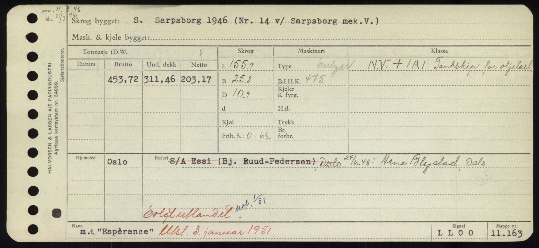 Sjøfartsdirektoratet med forløpere, Skipsmålingen, RA/S-1627/H/Hd/L0009: Fartøy, E, p. 535