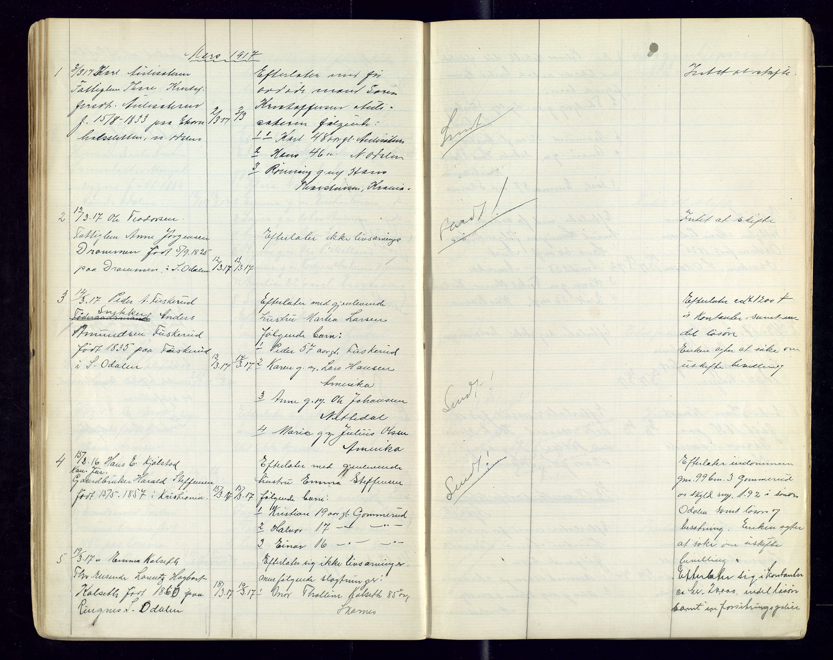 Sør-Odal lensmannskontor, AV/SAH-LHS-022/H/Hb/L0002/0002: Protokoller over anmeldte dødsfall / Protokoll over anmeldte dødsfall, 1915-1921