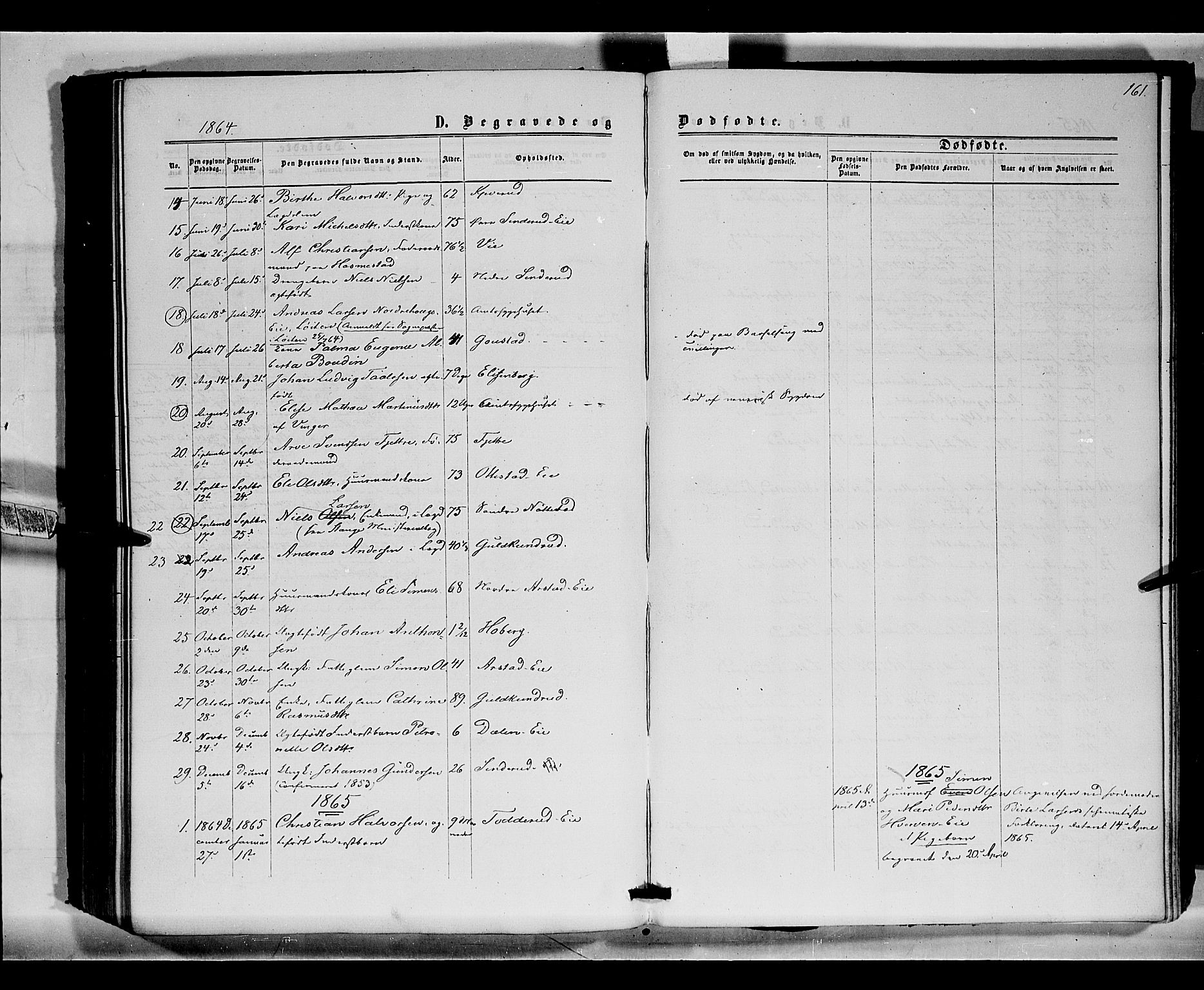 Stange prestekontor, SAH/PREST-002/K/L0015: Parish register (official) no. 15, 1862-1879, p. 161