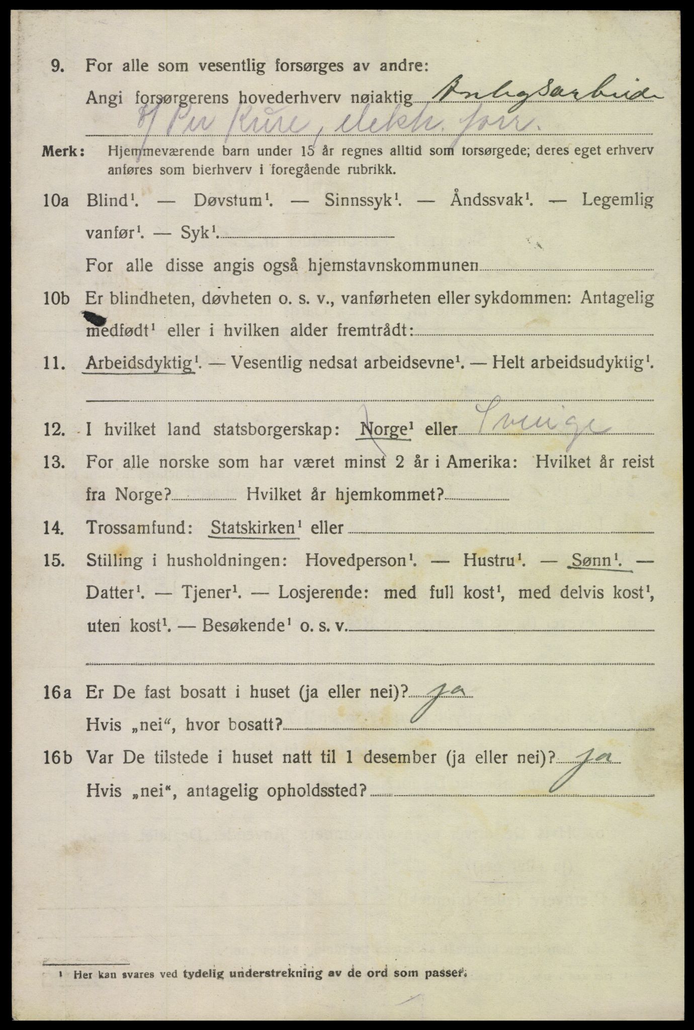 SAK, 1920 census for Åmli, 1920, p. 3184