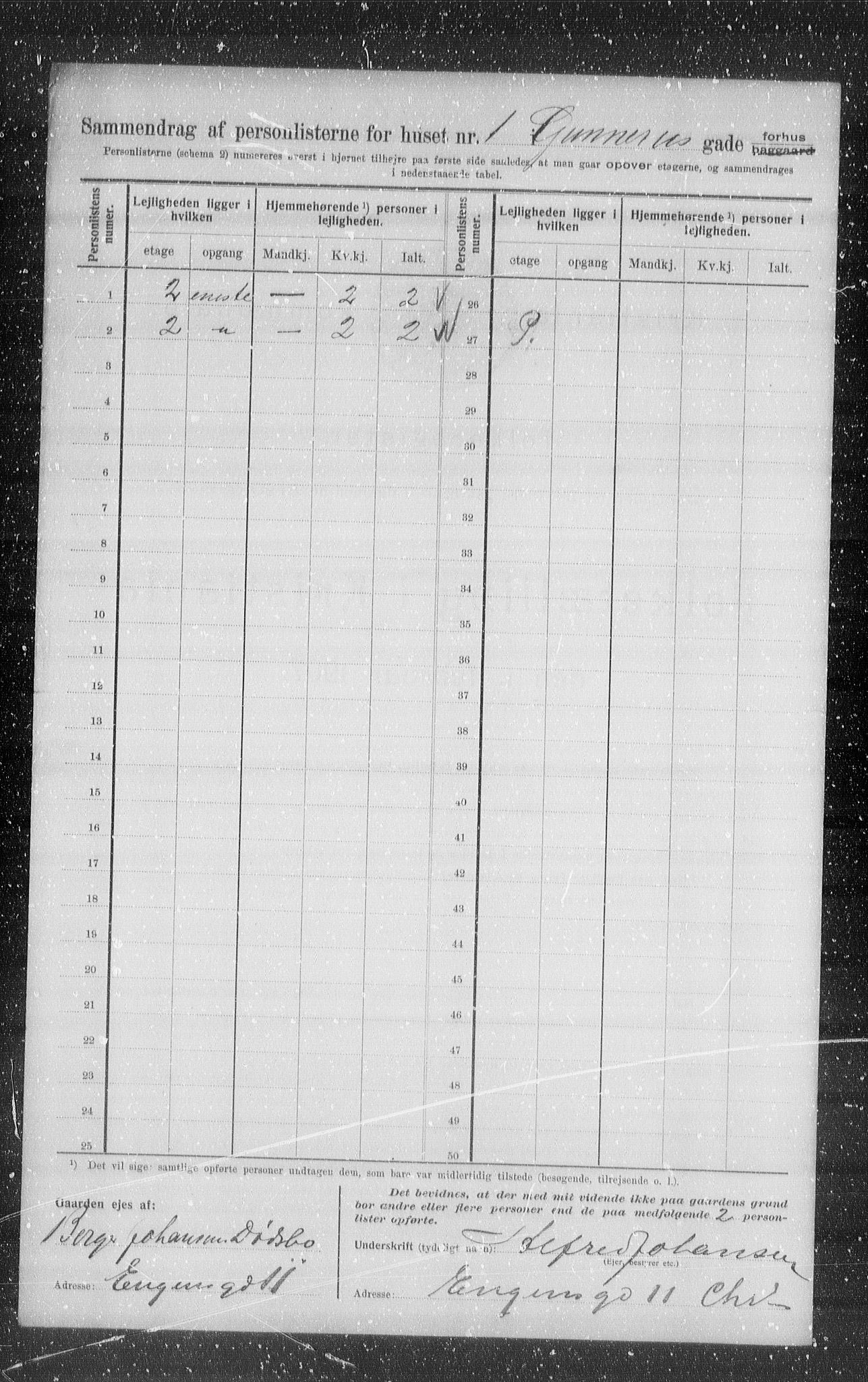 OBA, Municipal Census 1907 for Kristiania, 1907, p. 16540