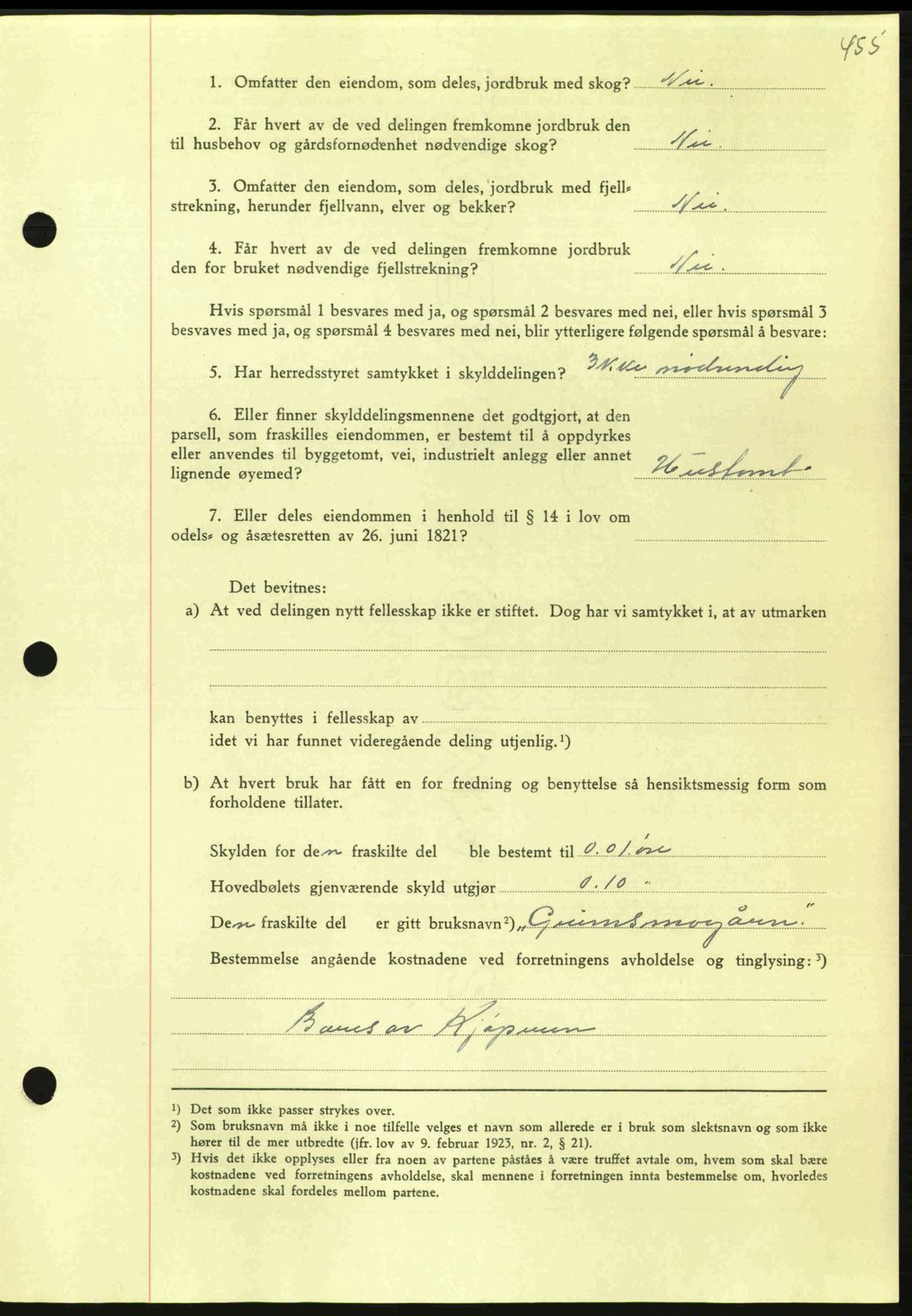 Nordmøre sorenskriveri, AV/SAT-A-4132/1/2/2Ca: Mortgage book no. A96, 1943-1944, Diary no: : 2409/1943