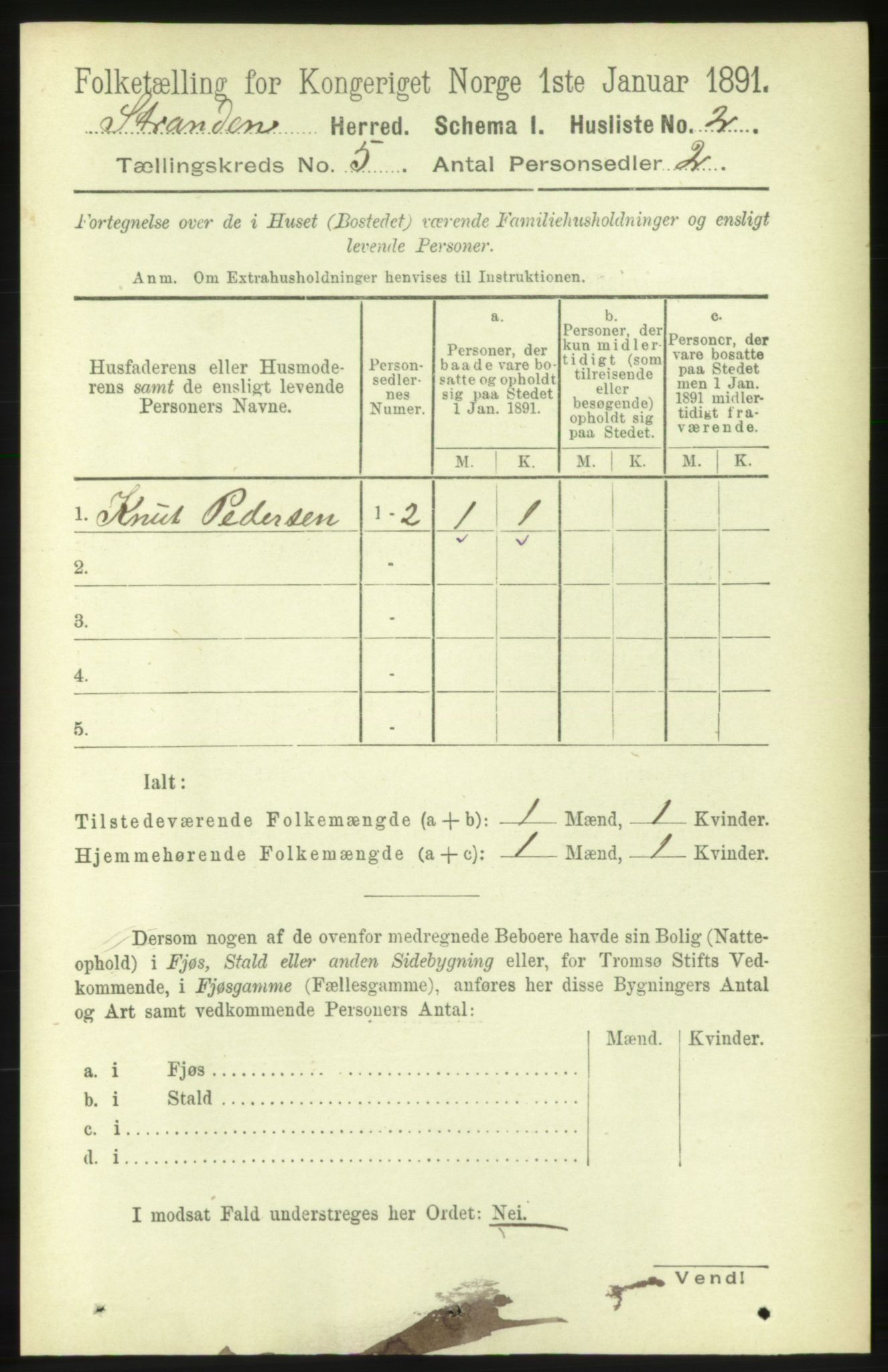 RA, 1891 census for 1525 Stranda, 1891, p. 963
