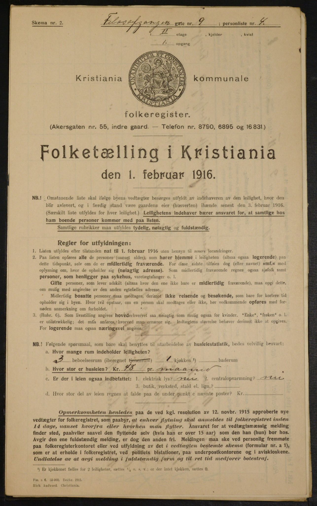 OBA, Municipal Census 1916 for Kristiania, 1916, p. 24656