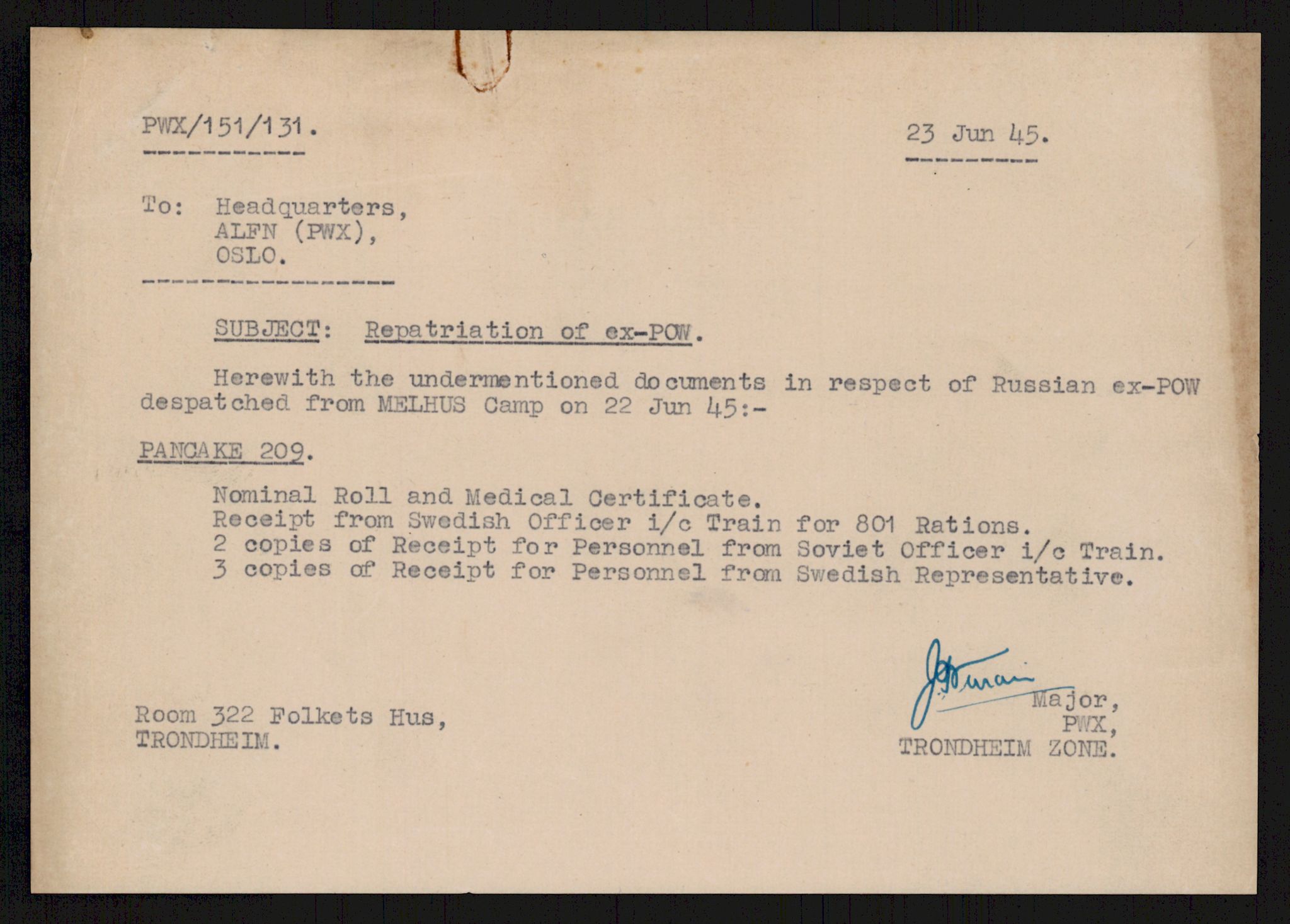 Flyktnings- og fangedirektoratet, Repatrieringskontoret, AV/RA-S-1681/D/Db/L0018: Displaced Persons (DPs) og sivile tyskere, 1945-1948, p. 297