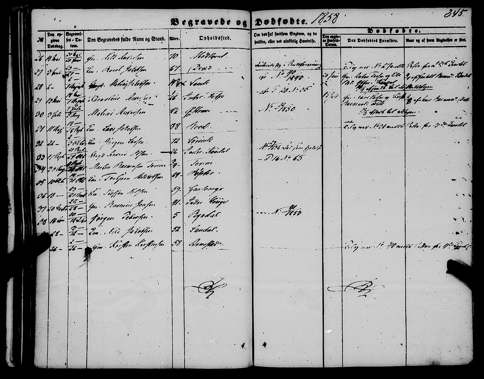 Gloppen sokneprestembete, AV/SAB-A-80101/H/Haa/Haaa/L0009: Parish register (official) no. A 9, 1855-1870, p. 345