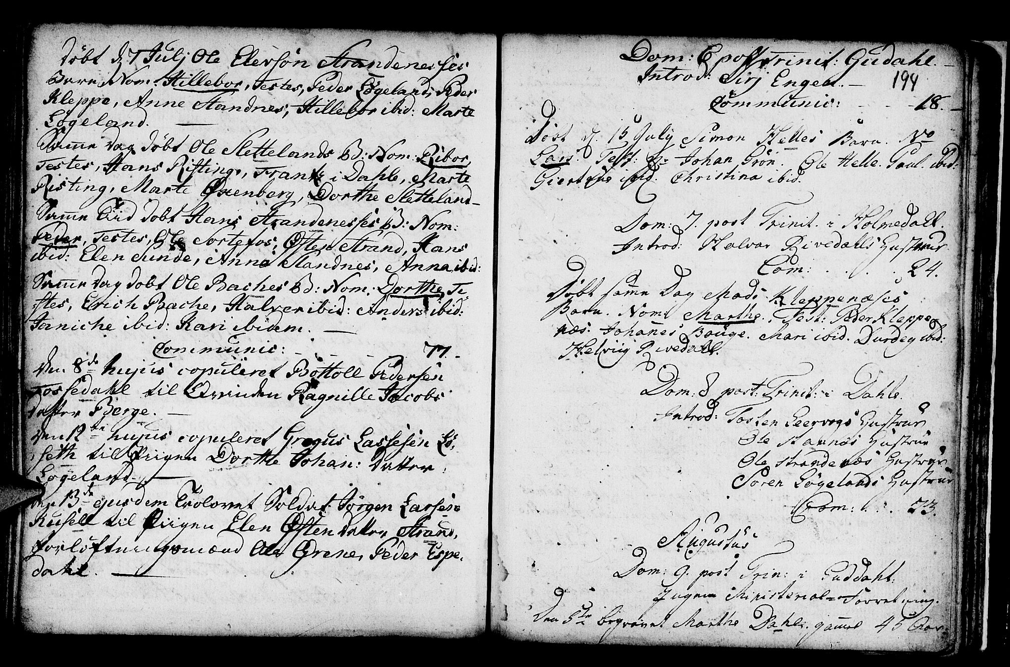 Fjaler sokneprestembete, SAB/A-79801/H/Haa/Haaa/L0001: Parish register (official) no. A 1, 1755-1778, p. 194