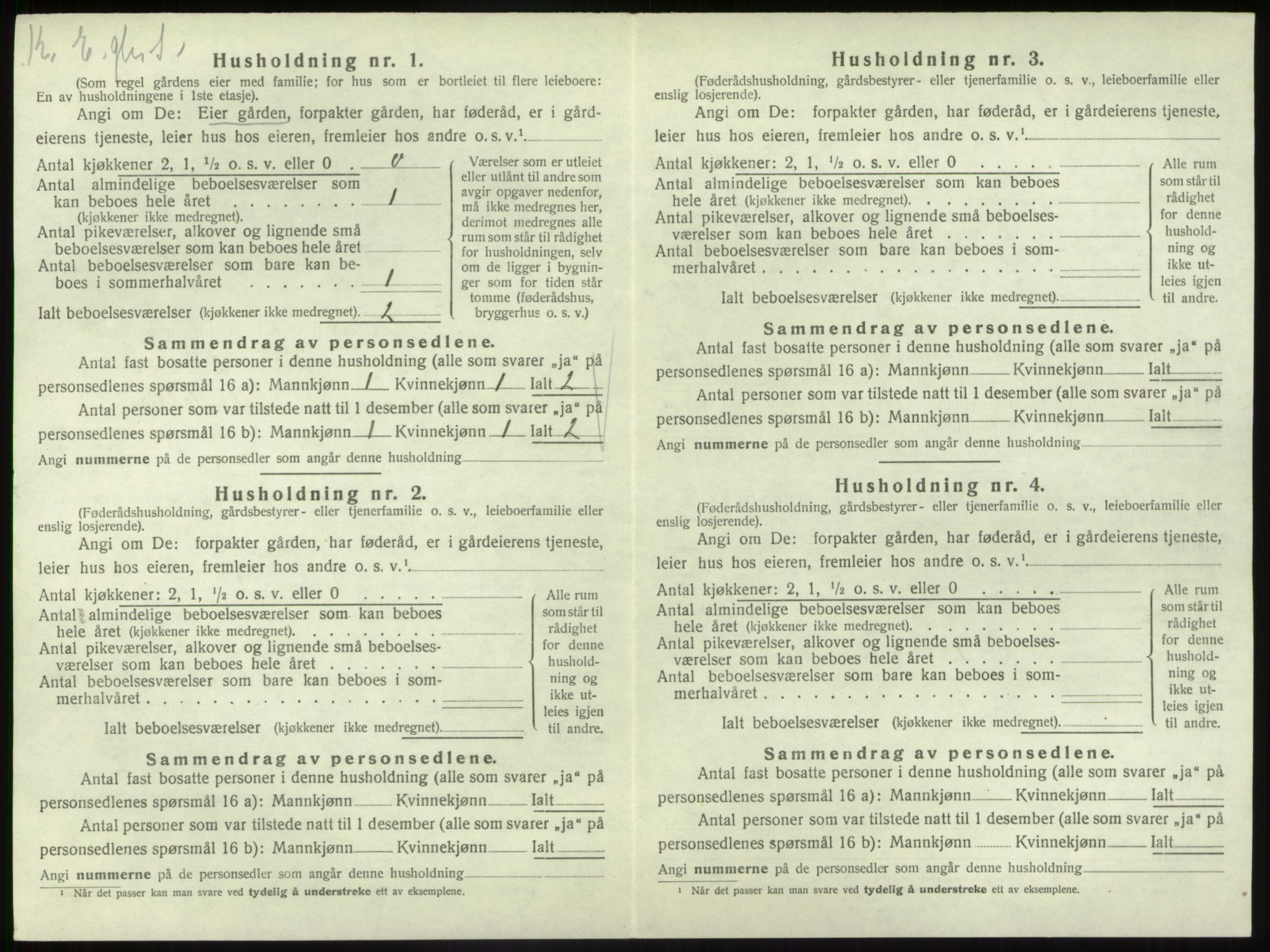 SAB, 1920 census for Gaular, 1920, p. 249