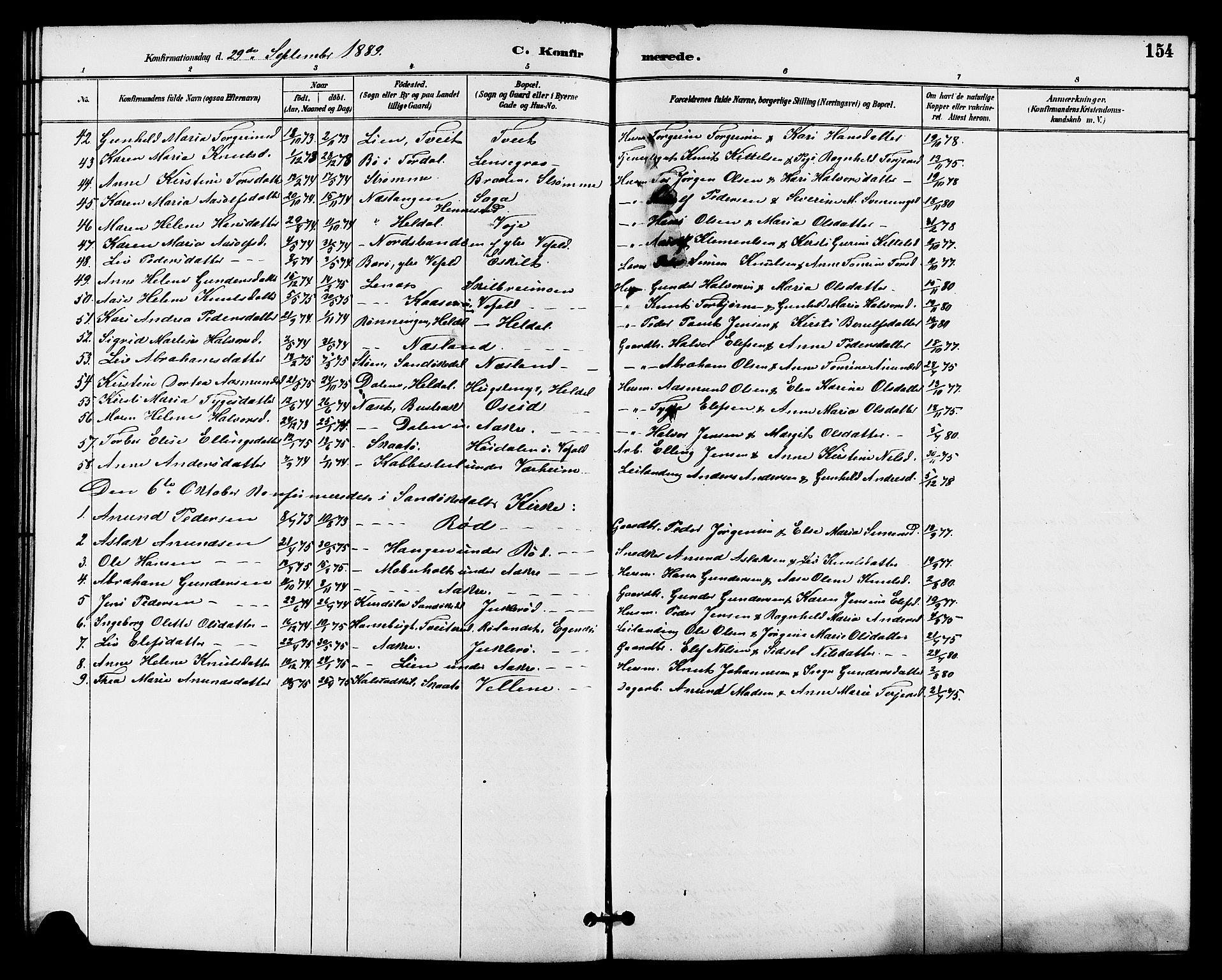 Drangedal kirkebøker, SAKO/A-258/G/Ga/L0003: Parish register (copy) no. I 3, 1887-1906, p. 154