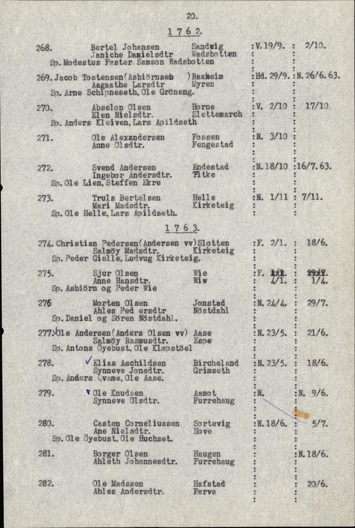 Samling av fulltekstavskrifter, SAB/FULLTEKST/B/14/0007: Førde sokneprestembete, ministerialbok nr. A 3, 1749-1764, p. 21