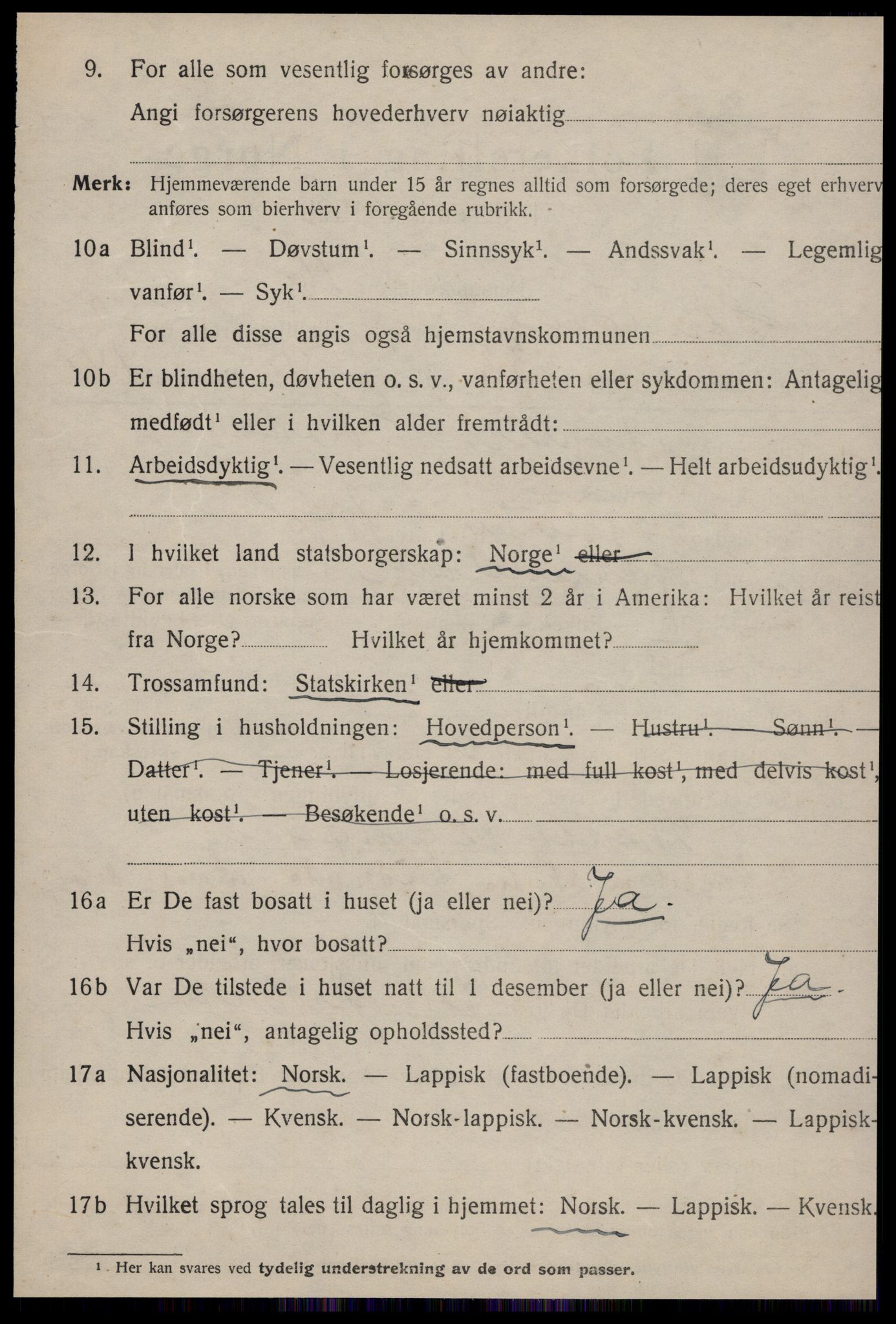 SAT, 1920 census for Strinda, 1920, p. 7079